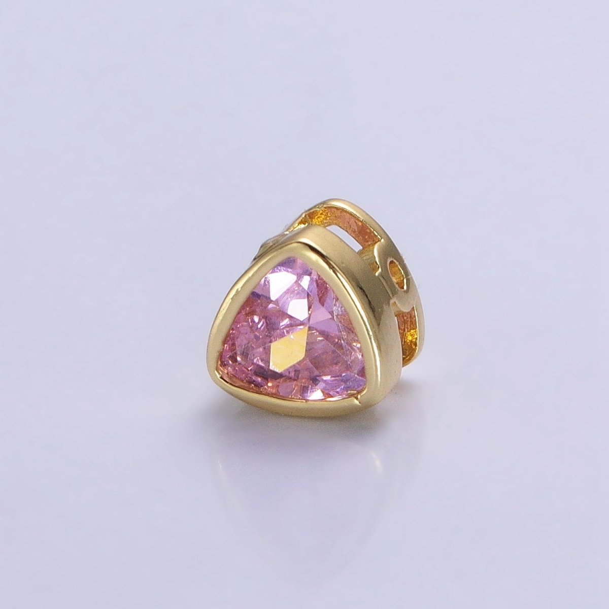 Cubiz Zirconia Triangle Beads - 7mm Small CZ Colorful Geometric Jewelry Gold Beads spacer B-193 B-194 B-197 B-198 B-204 B-211 B-216