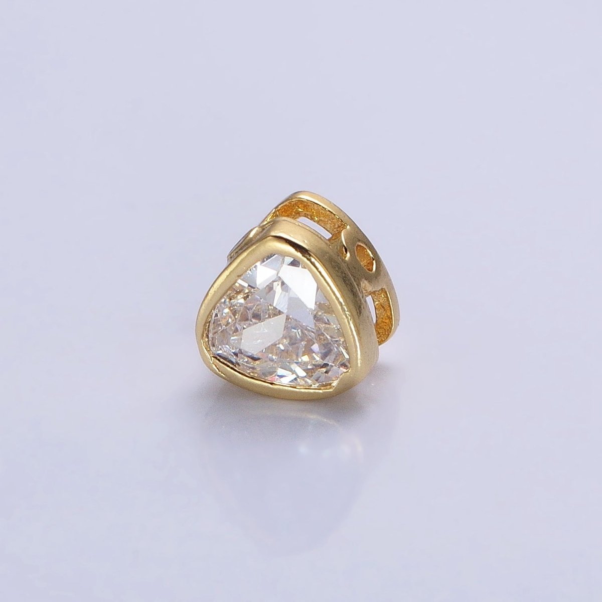 Cubiz Zirconia Triangle Beads - 7mm Small CZ Colorful Geometric Jewelry Gold Beads spacer B-193 B-194 B-197 B-198 B-204 B-211 B-216