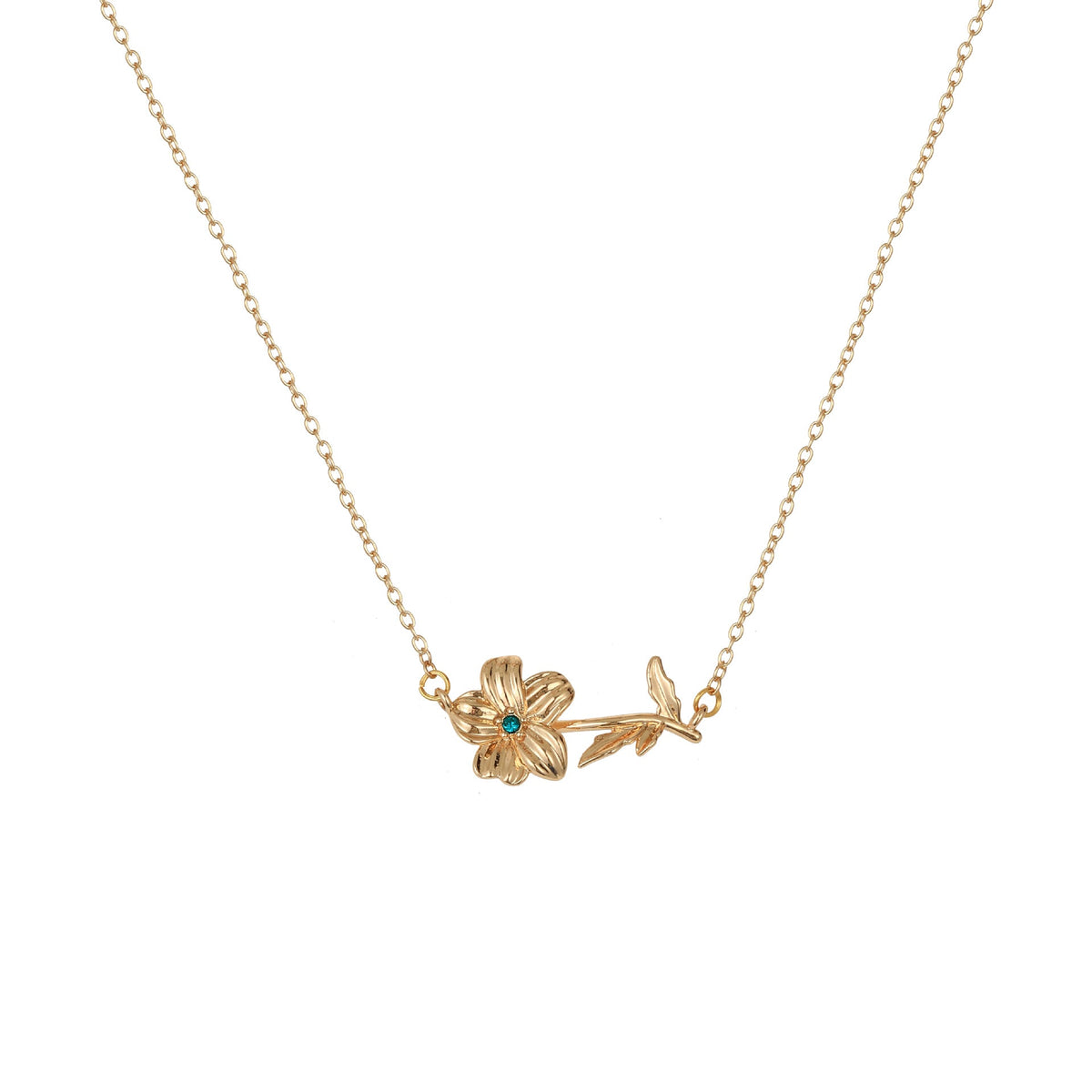 Three-dimensional Decoration Flower Pendant Necklace Gold-plated Sweater Chain