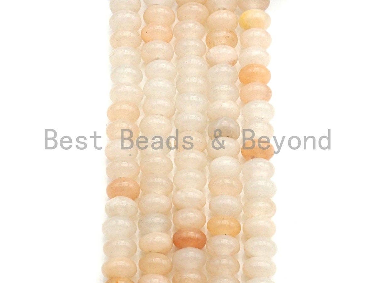 2mm Large Hole Natural Pink Aventurine Beads, Rondelle Smooth 5x8mm, 8" Long Strands, sku#U712