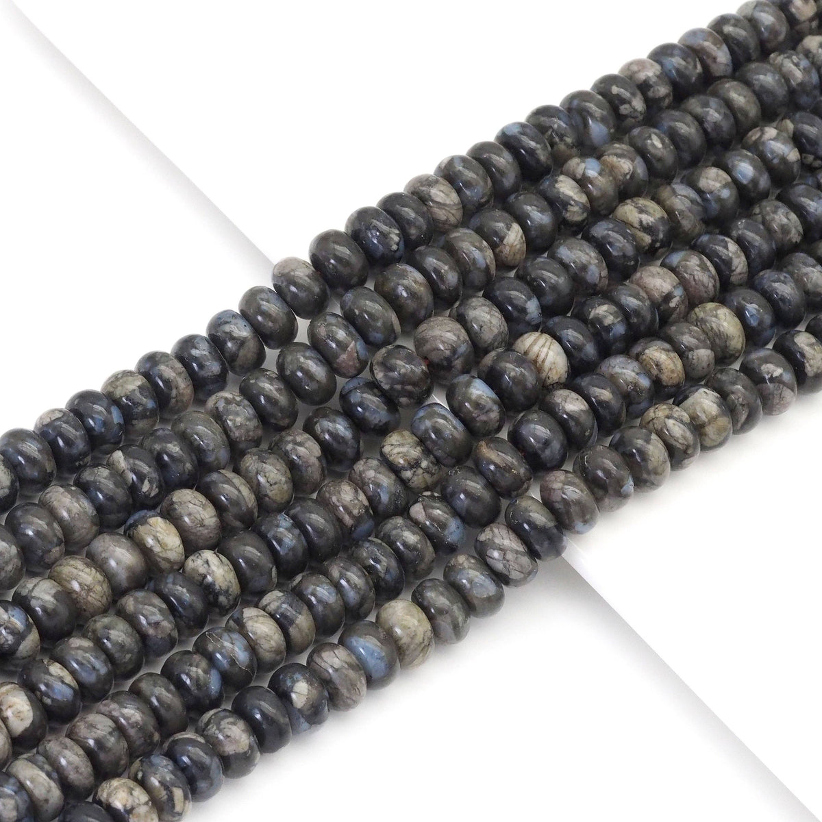 Genuine Gray Opal Rondelle Smooth Beads, Sku#U1675