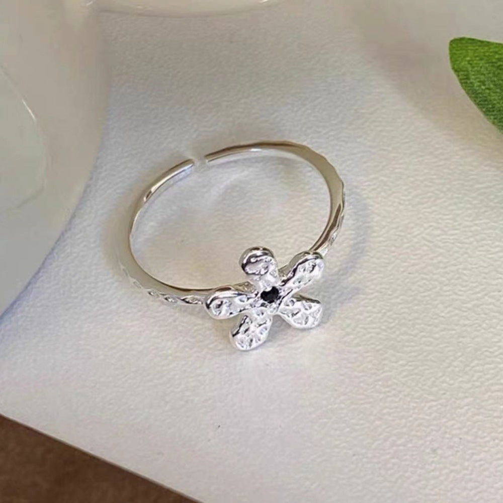 S925 Sterling Silver Women Ring, Simple Unique Design Non-Tarnish Jewelry