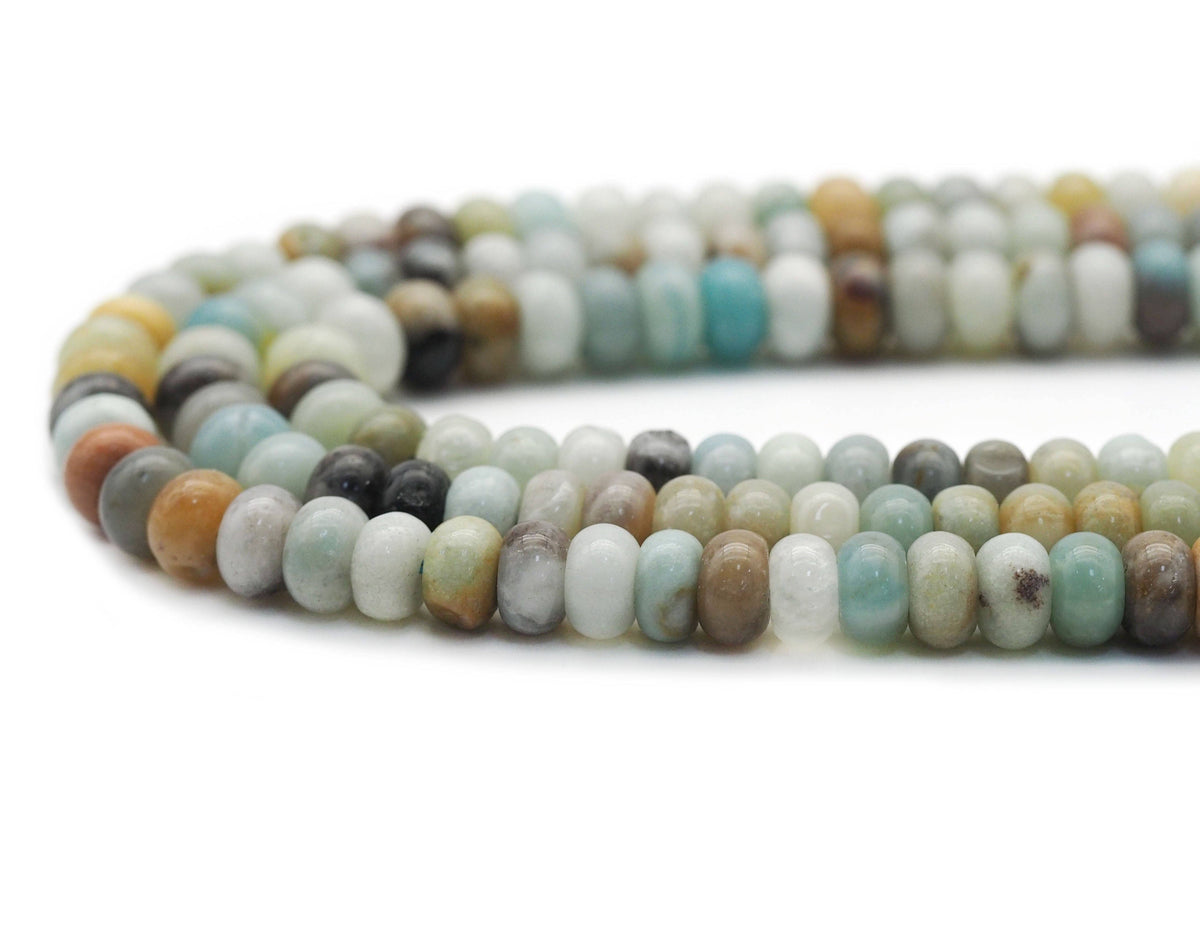 Genuine Amazonite Rondelle Smooth Beads, Sku#U1414