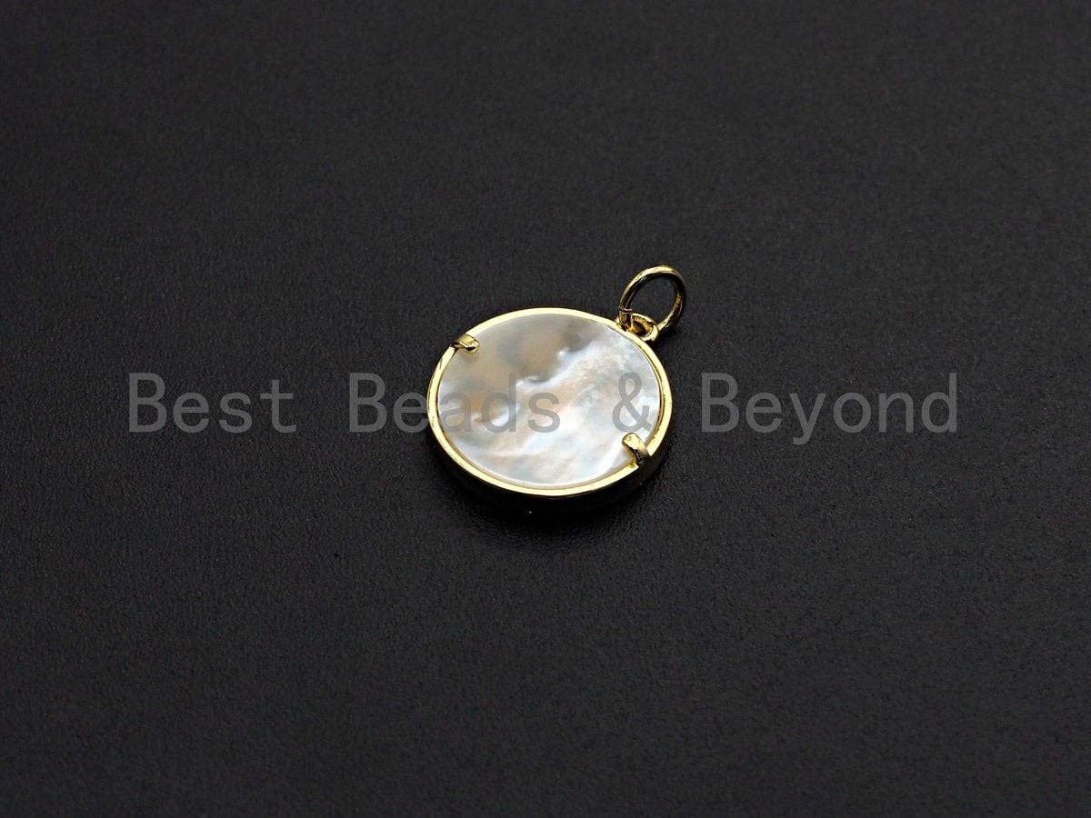 18K Gold CZ Micro Pave Saint Bendict Benito Pendant Charm, z851