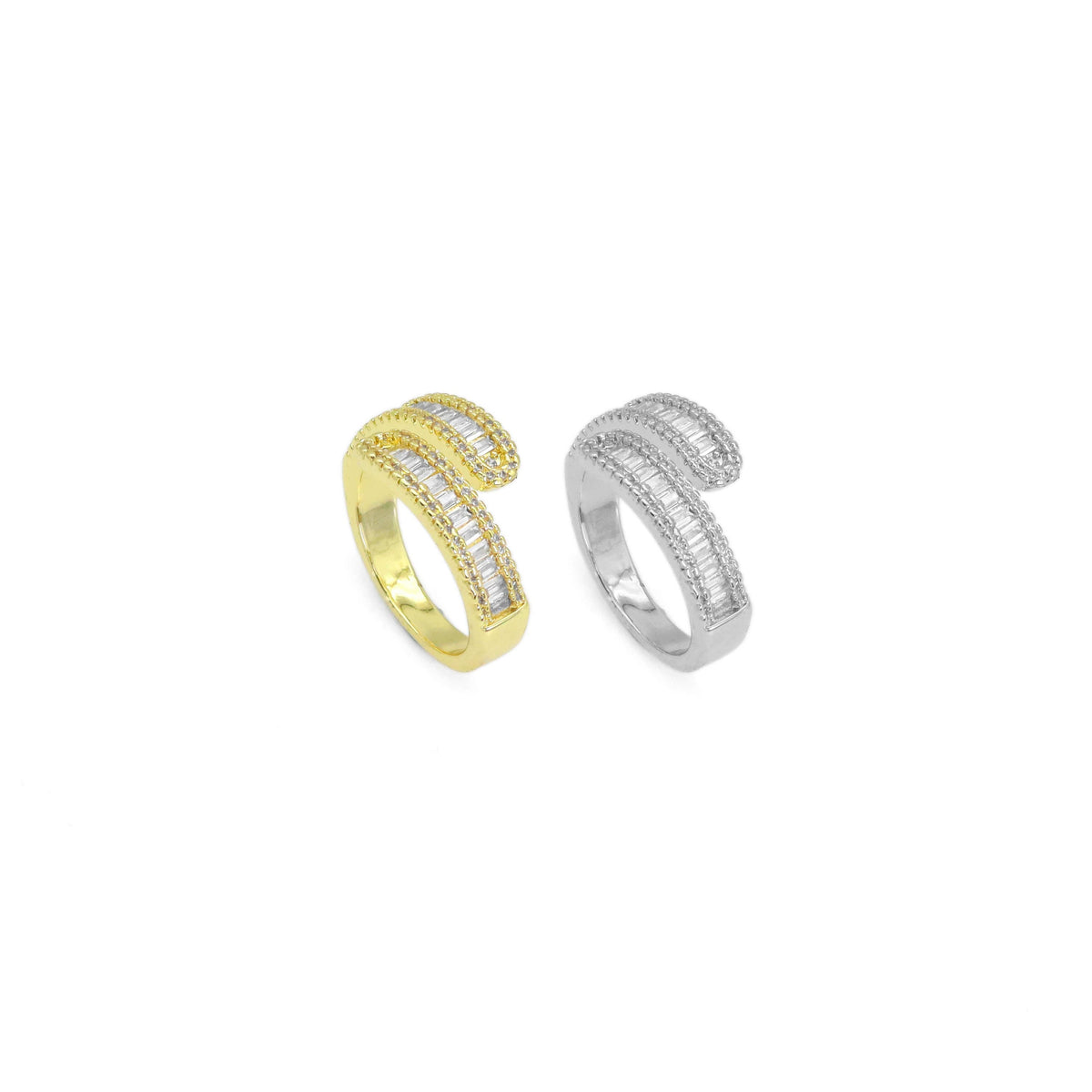Baguette CZ Wrap Ring, sku#LD214