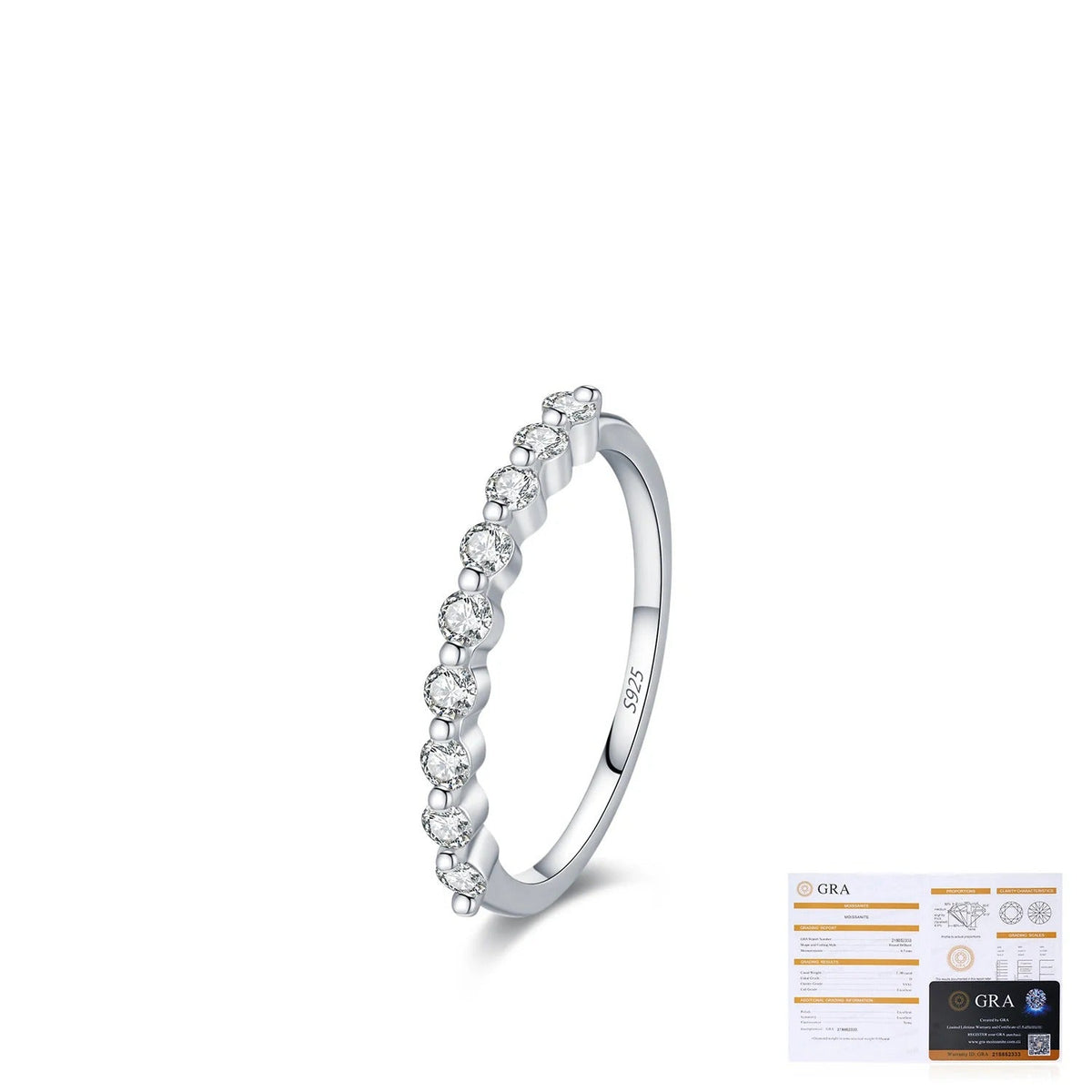 Geometric D-Color VVS1 Moissanite Stackable Engagement Ring in Sterling Silver for Women