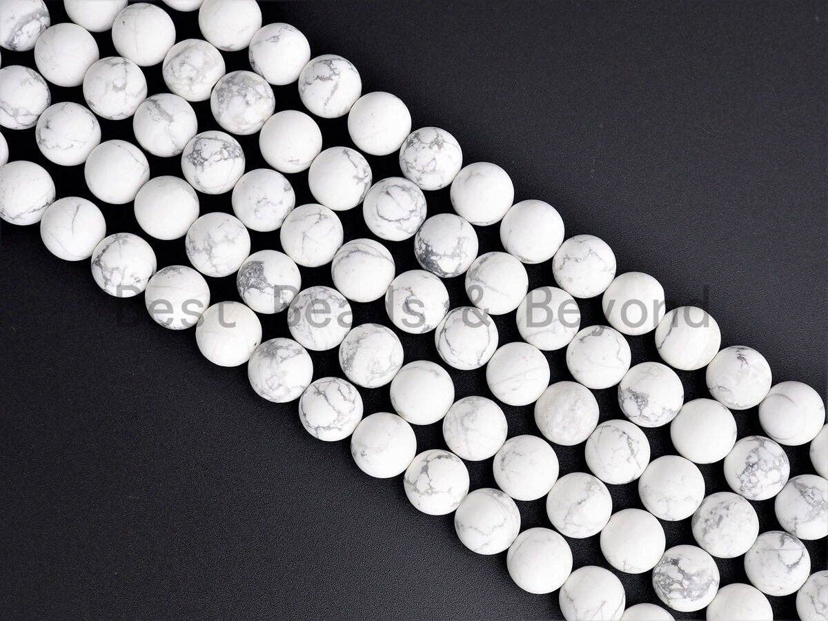 Natural Matt Round Howlite beads, sku#U398