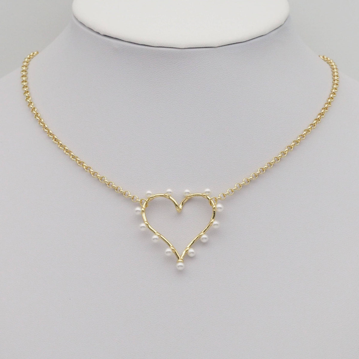 Pearl Heart Connector Pendant Charm, Sku#LK884