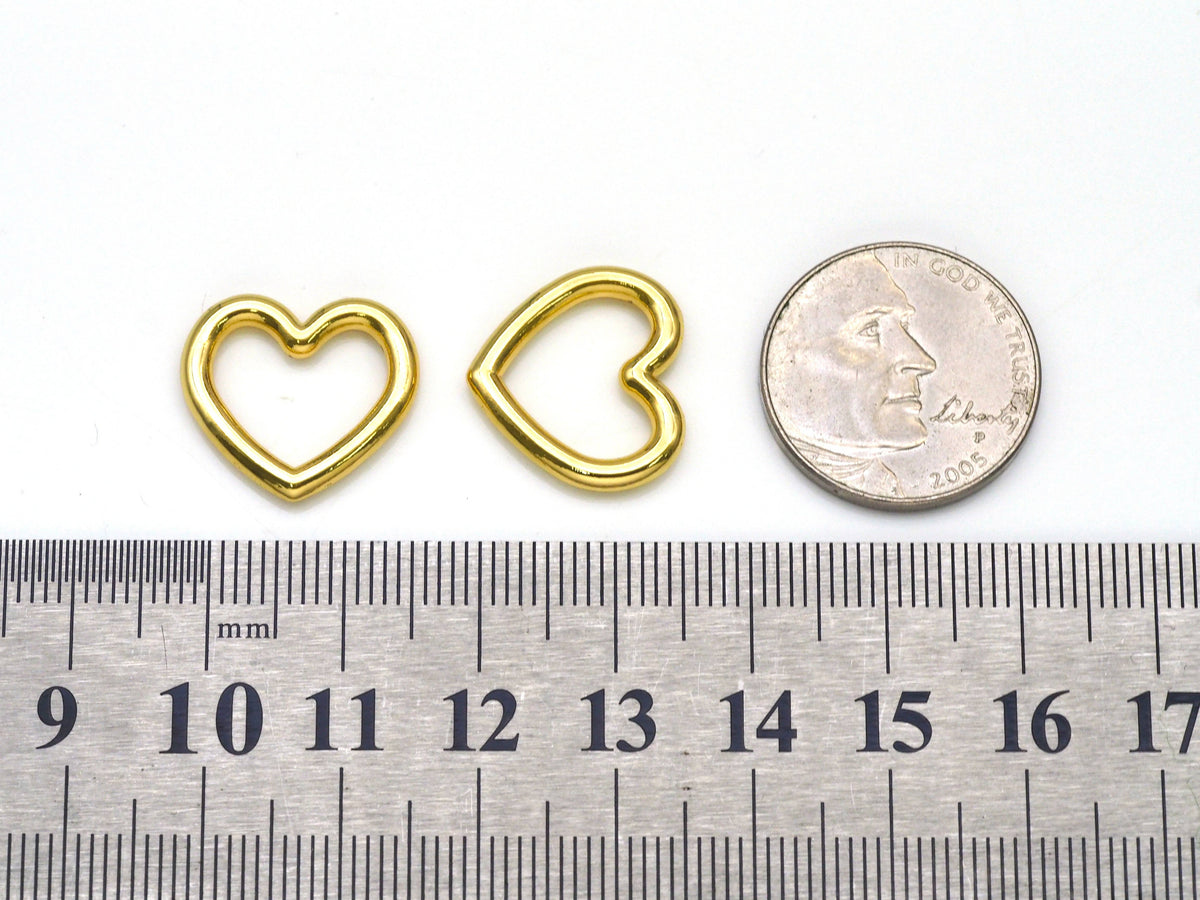 Gold Frame Heart Shape Charm, Sku#B228