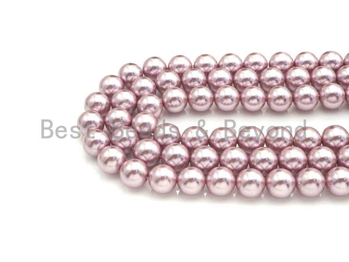 Natural Mother of Pearl Gray Pink Color Round Smooth beads, 8mm/10mm/12mm Gray Pink MOP Beads, 15.5inch strand, SKU#T141