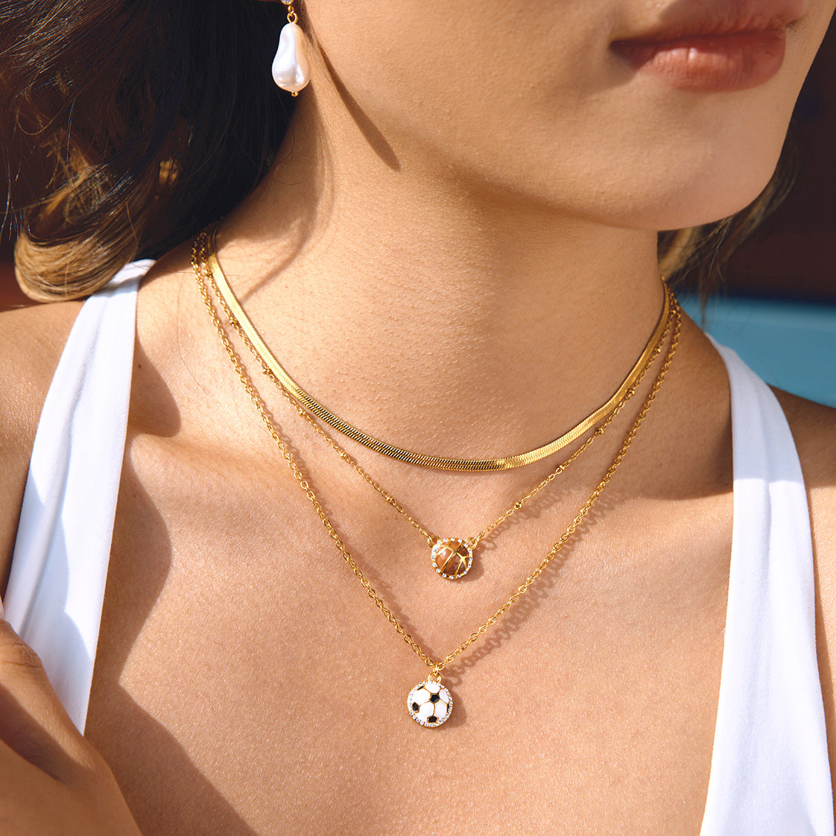 Sports Ball Pendant Necklace Collection
