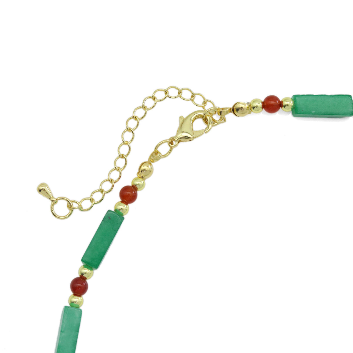 Green Red Gemstone Beads Necklace, EF546