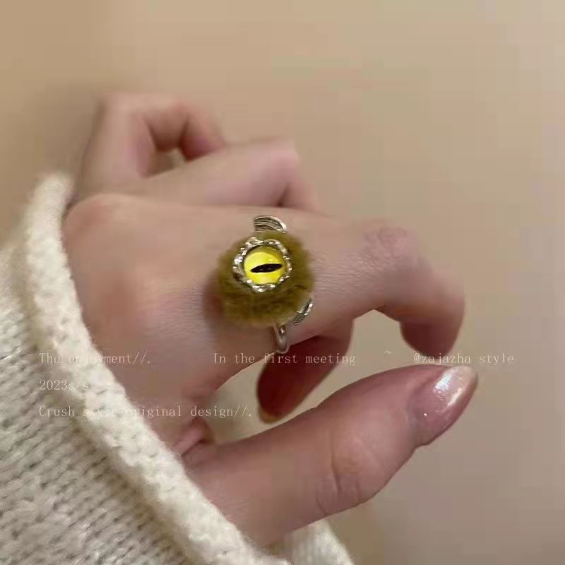 Vintage Burgundy Flocked Bow Open Ring, Sweet Girl Aesthetic Niche Design Adjustable Finger Ring