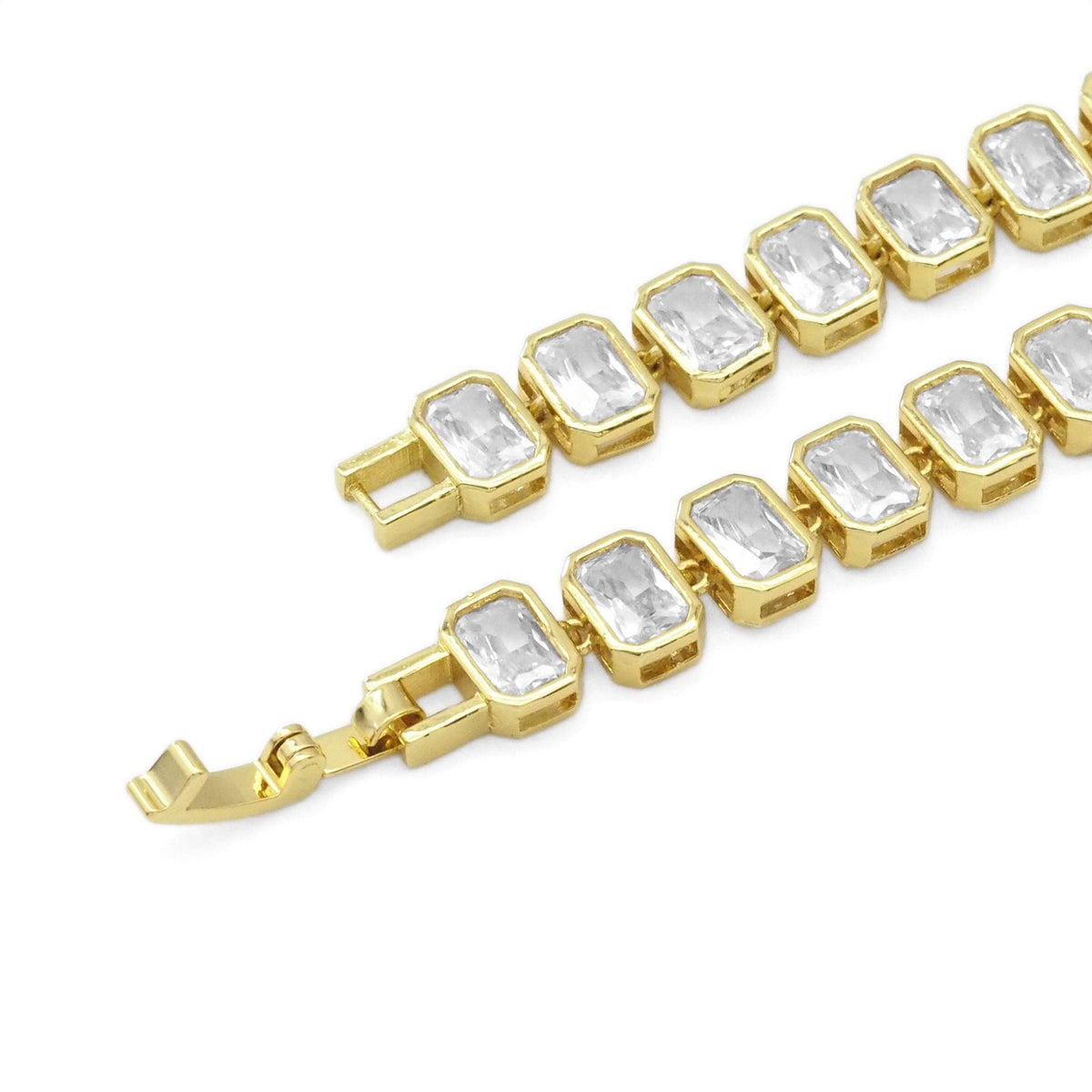 Rectangle CZ Link Chain Bracelet/Necklace, sku#A111
