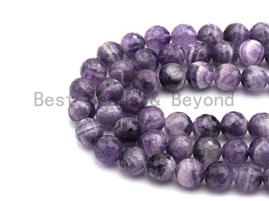 High Quality Natural Dog Teeth Amethyst, Round Faceted 6mm/8mm/10mm,sku#U484