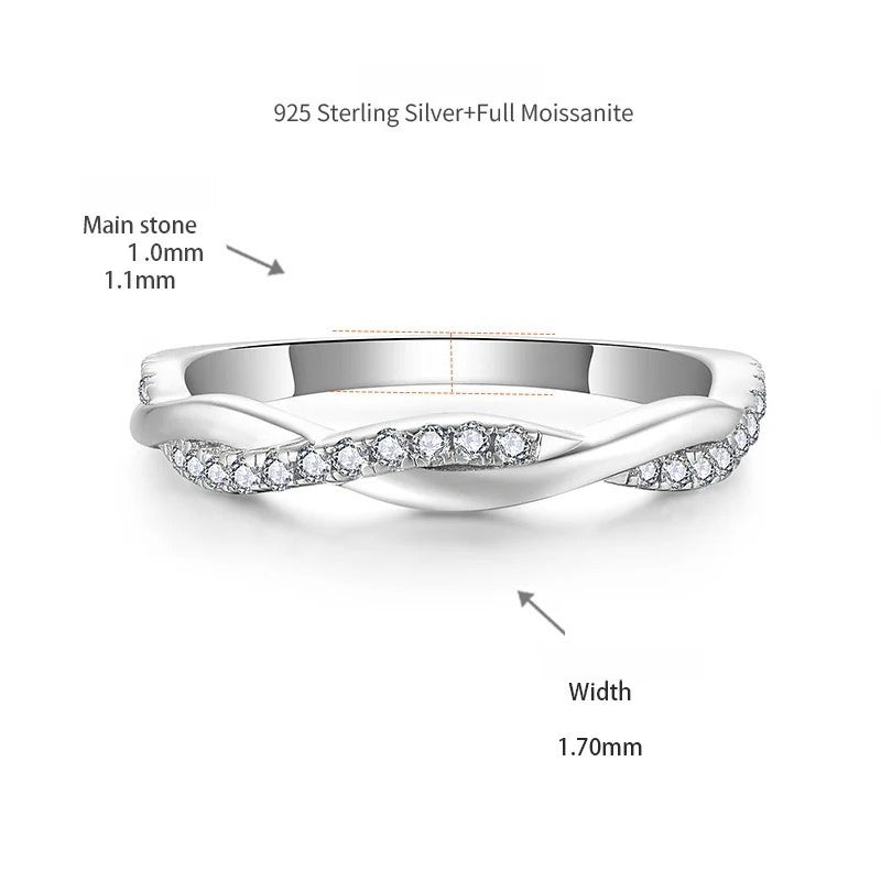 D-Grade D-Color VVS1 Moissanite Drop Ring Set – 2ct Solitaire Engagement Ring + Stackable Band for Women