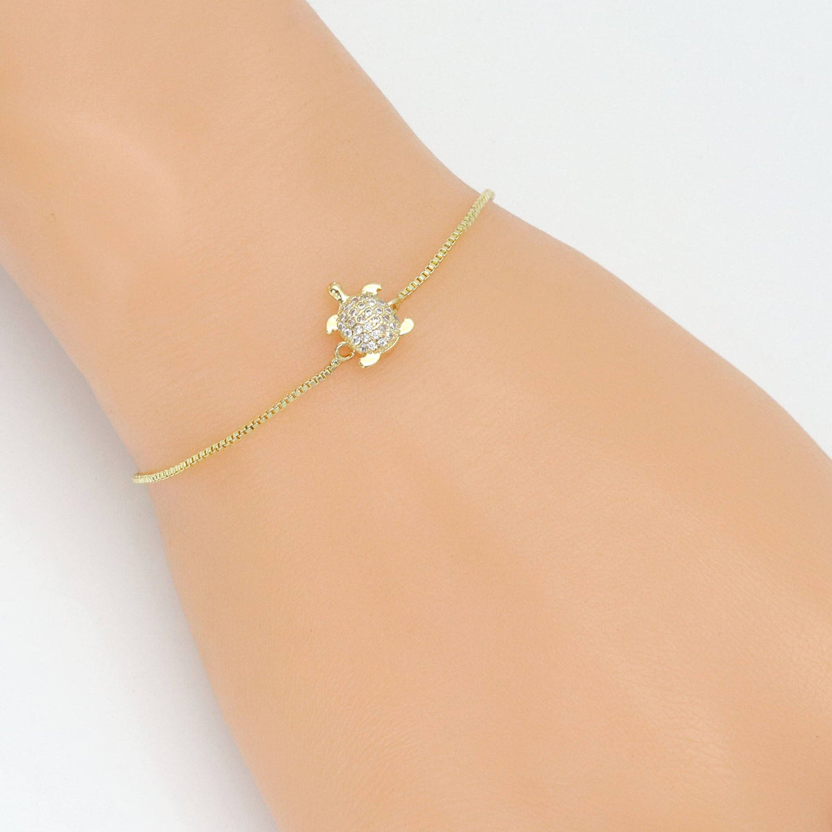 Cute CZ Gold Tortoise  Spacer Beads, Sku#N35