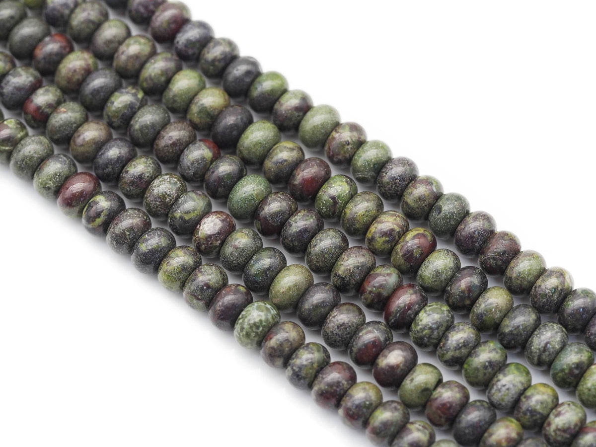 Genuine Dragon Blood Stone Rondelle Smooth Beads, Sku#U1407