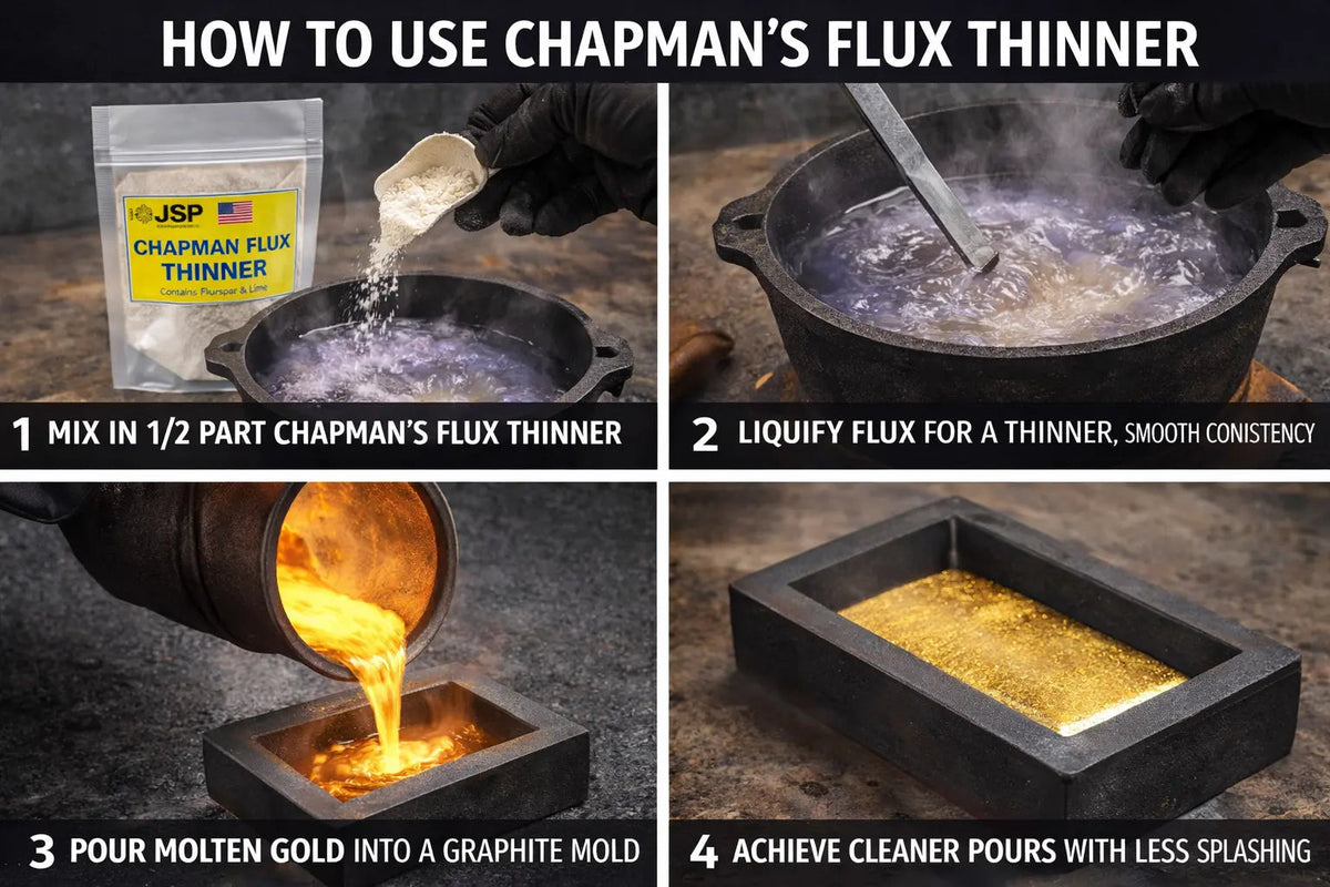 Chapman’s Flux Thinner – Gold Smelting & Black Sand Refining Flux Additive for Cleaner Metal Pours