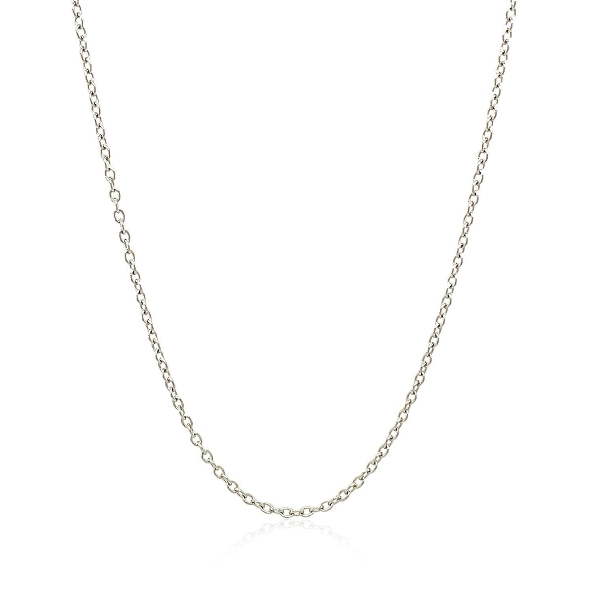 18k White Gold Round Cable Chain 1.5mm