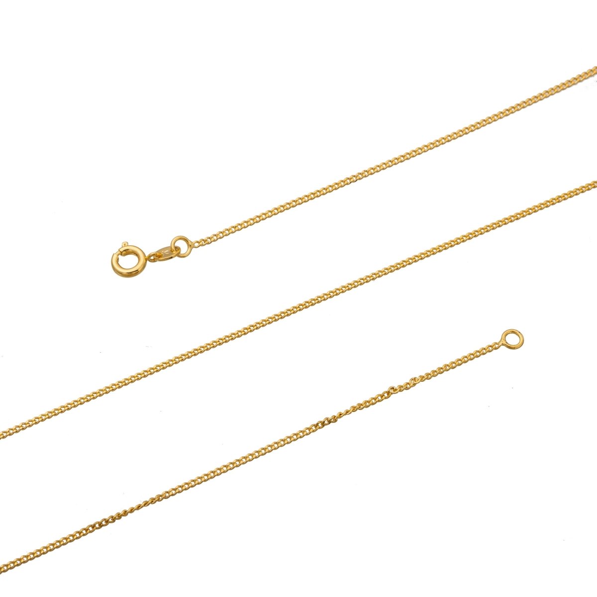 Dainty 1.2mm Curb Chain Necklace, 24K Gold Filled 17.5 Inches Curb Chain Necklace w/ Spring Ring | CN-196  Clearance Pricing
