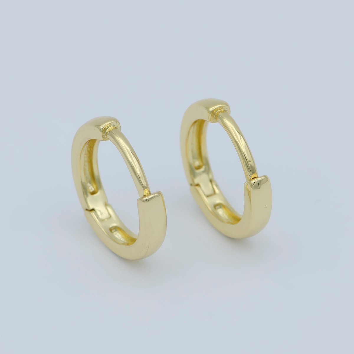Dainty 12mm Huggie Earring, 24K Gold Filled Hoop Huggie for minimalist jewelry component Everday wear perfect gift for her P-263