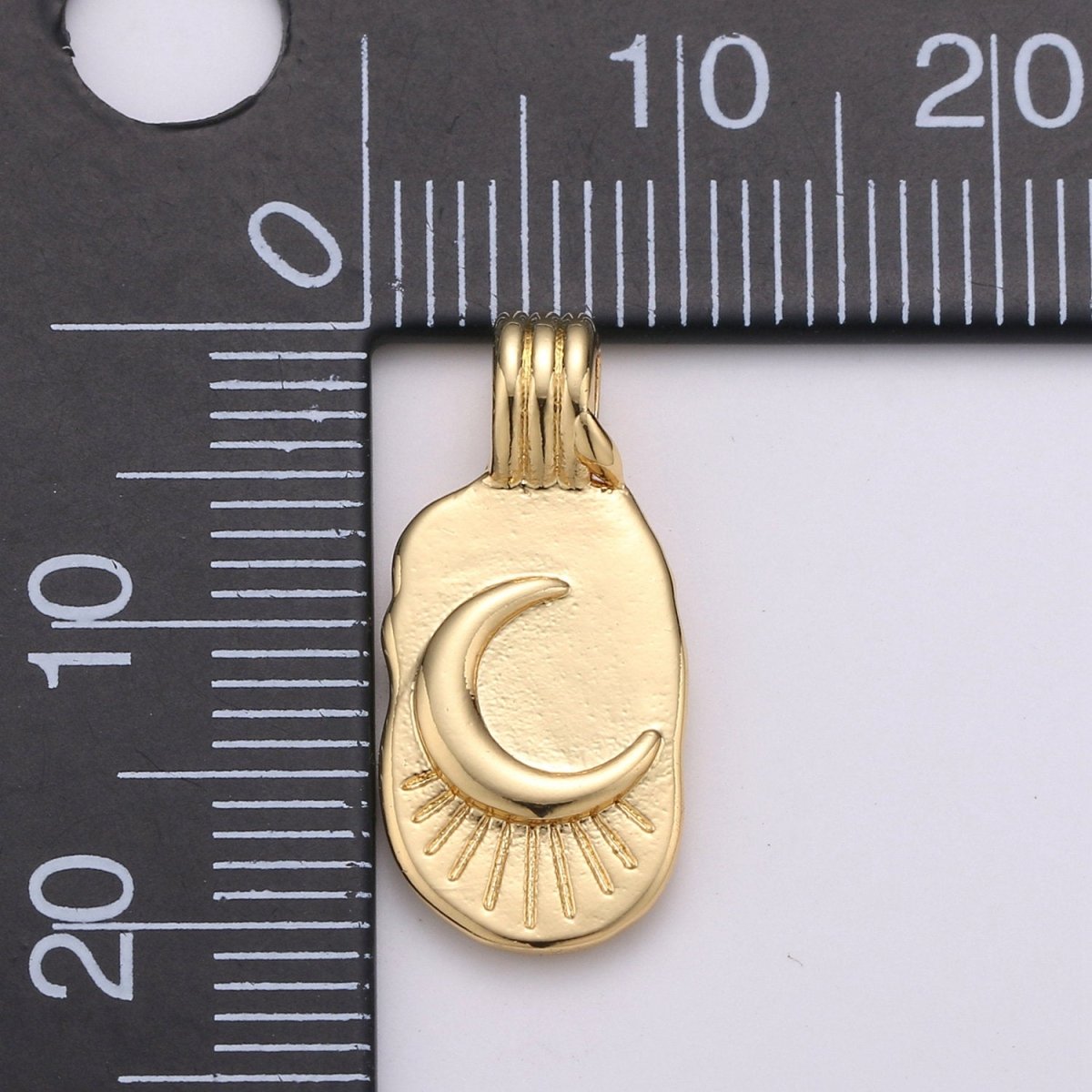 OS Dainty 14k Gold Filled Moon Charm - Gold Crescent Moon Pendant, Celestial Jewelry for Necklace Component Supply I-783