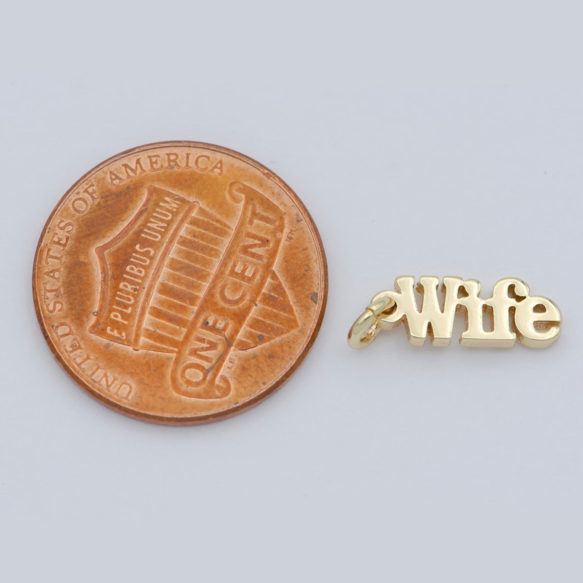 OS Dainty 14k Gold Filled Wife Charm for Bracelet Necklace Earring Component Diy Jewelry Making Supply Word Charm Minimalist Jewelry M-371