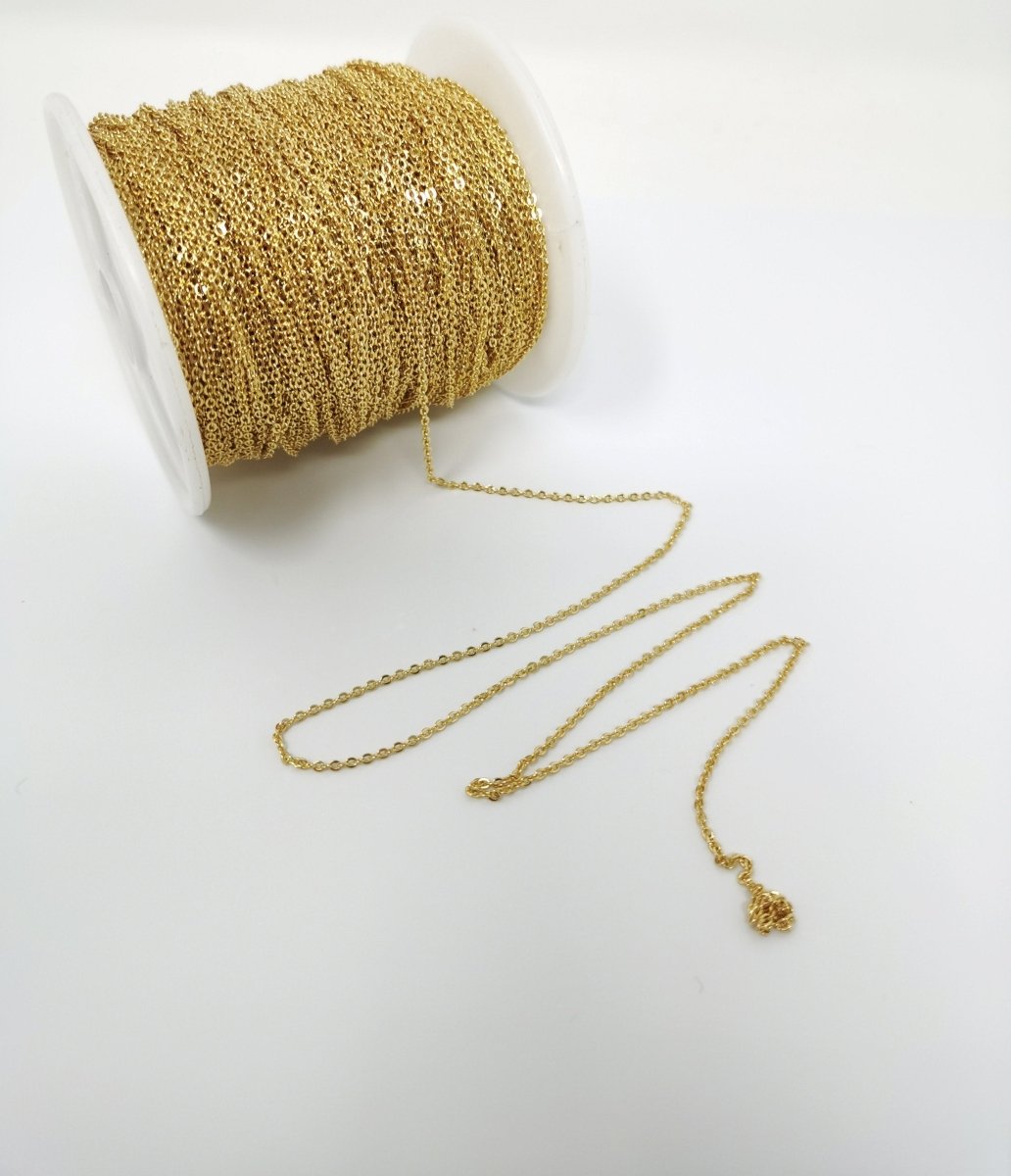 Dainty 16K Gold Filled Chain by Yard For Jewelry Making, Lead Free Nickel Free Chain for Necklace | ROLL-024
