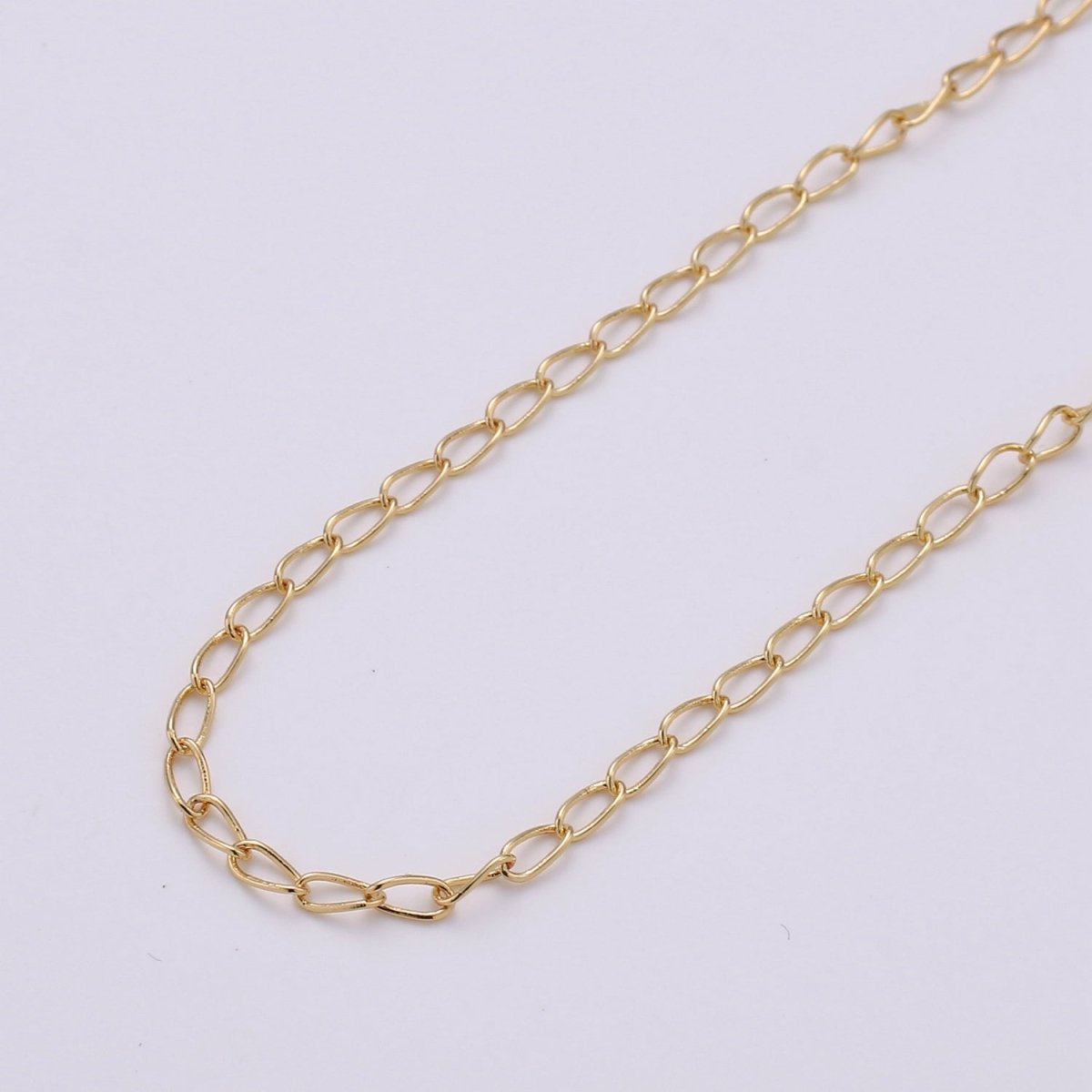 Dainty 16K Gold Filled Oval Cable Chain, 3mm Unfinished Chain by Yard for Necklace Bracelet Supply, LINK Chain | ROLL-131 Clearance Pricing