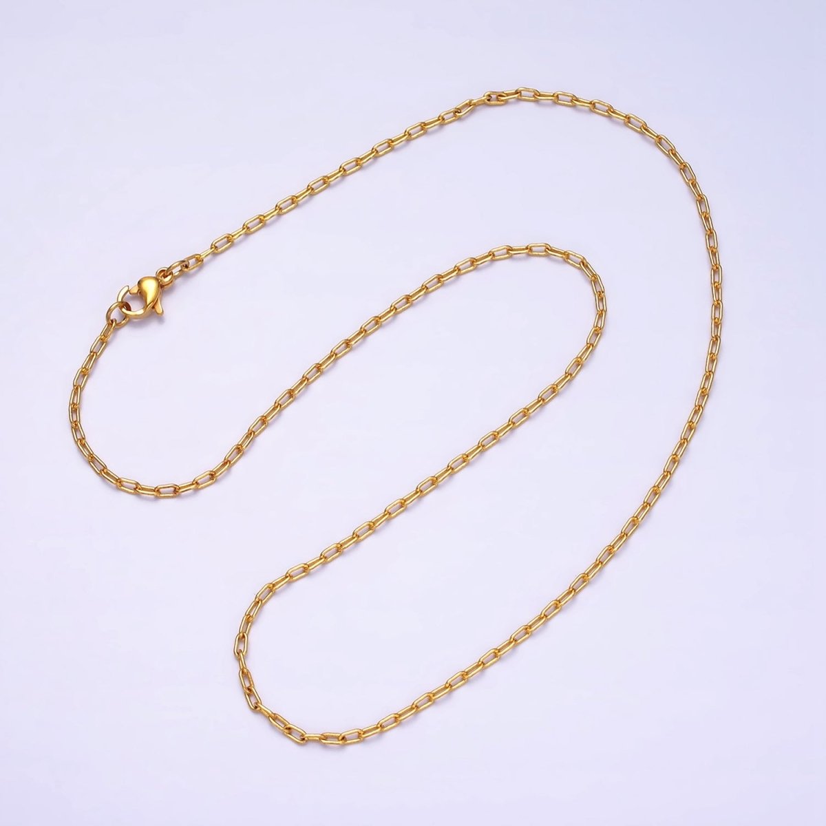 Dainty 1.8mm Cable Paperclip 16 Inch Minimalist Choker Chain Necklace | WA-1873 Clearance Pricing