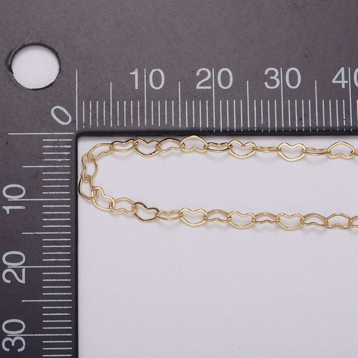 Dainty 24K Gold Filled 2.6mm Heart Cable Link Chain Unfinished Chain For Jewelry Making | ROLL-1387