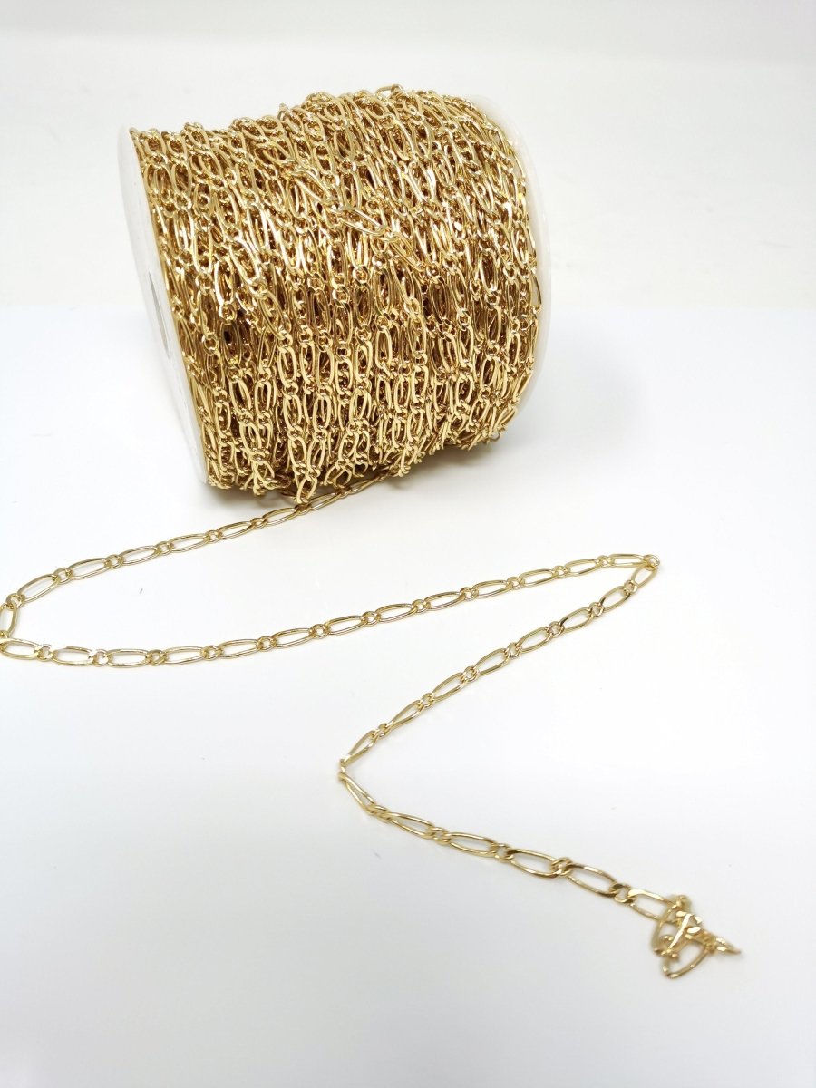 Dainty 24K Gold Filled Figaro Chain by Yard / Unfinished Gold Chain By Yard For Necklace Bracelet Jewelry Making | ROLL-103 Clearance Pricing