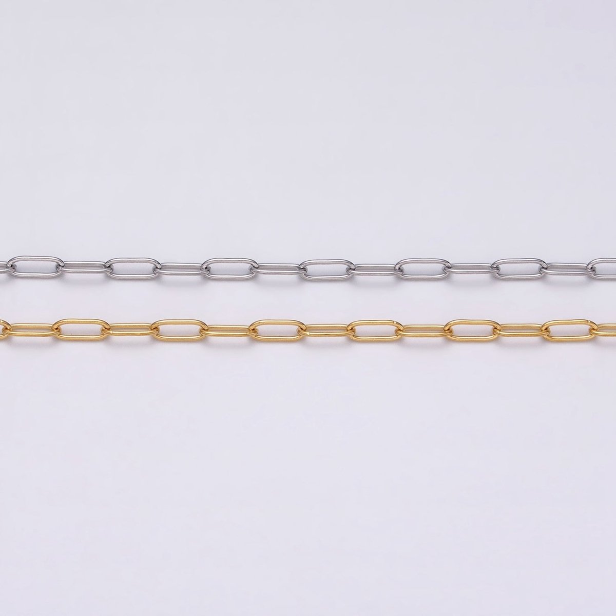 Dainty 24k Gold Filled Paperclip Chain 2.3mm Width Unfinished Chain by Yard | ROLL-1269 ROLL-1270
