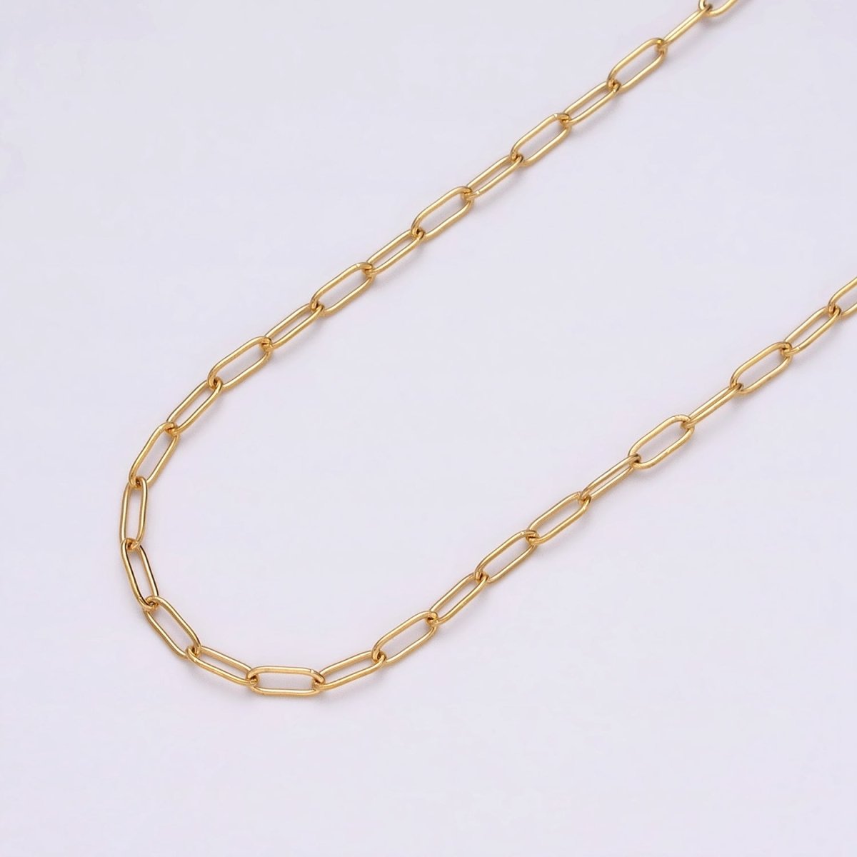 Dainty 24k Gold Filled Paperclip Chain 2.3mm Width Unfinished Chain by Yard | ROLL-1269 ROLL-1270