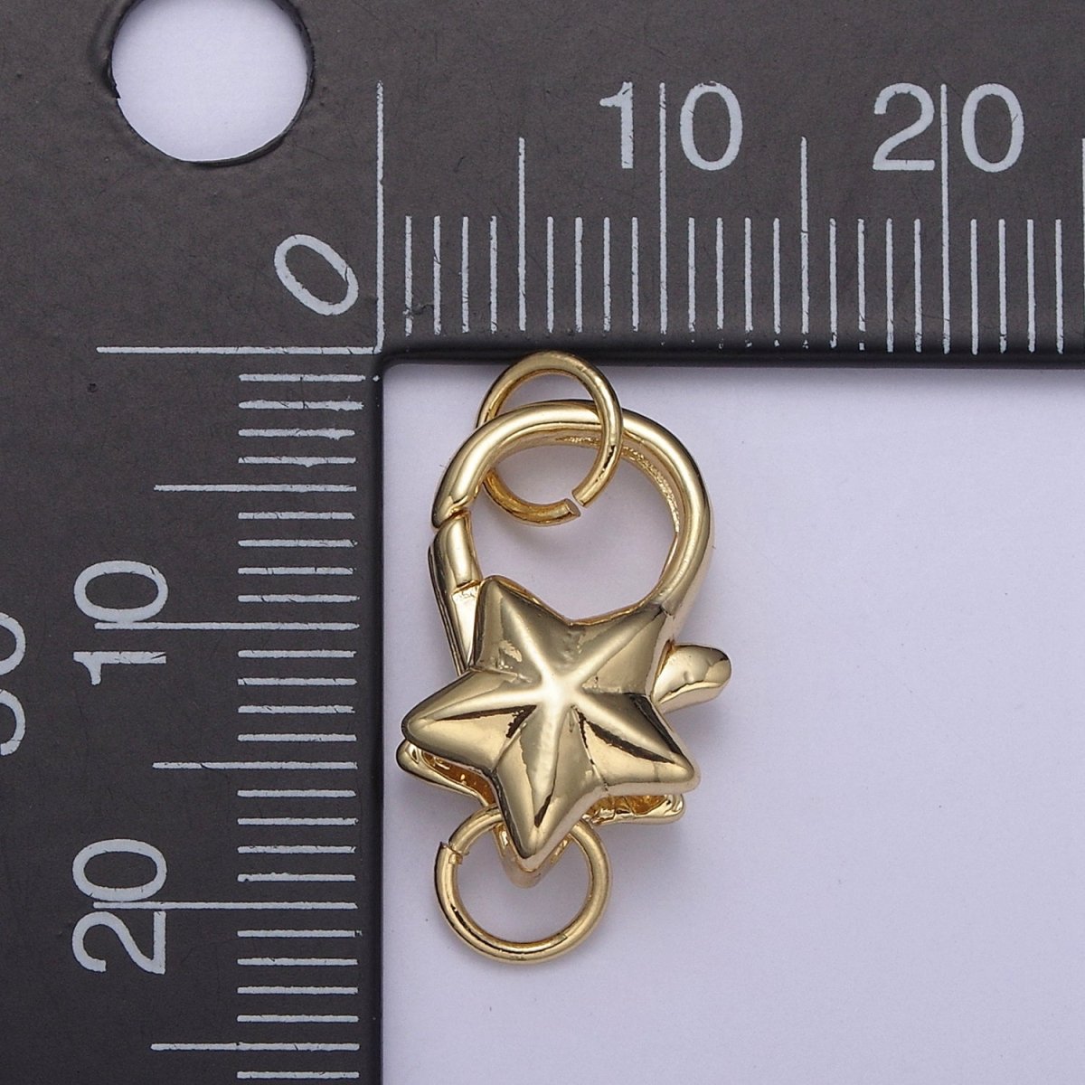 Dainty 24K Gold Filled Star Lobster Clasp Celestial Claw with Jump Ring DIY Minimalist Jewelry Supplies L-680