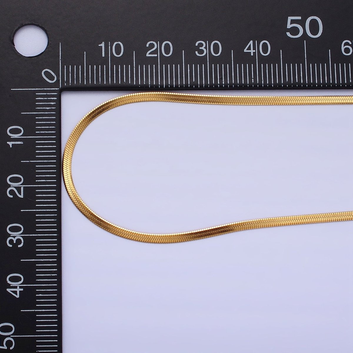 Dainty 2mm Gold Herringbone Chain Necklace Silver Flat Snake Chain Stainless Steel Chain 17.5 inch | WA-1550 WA-1551