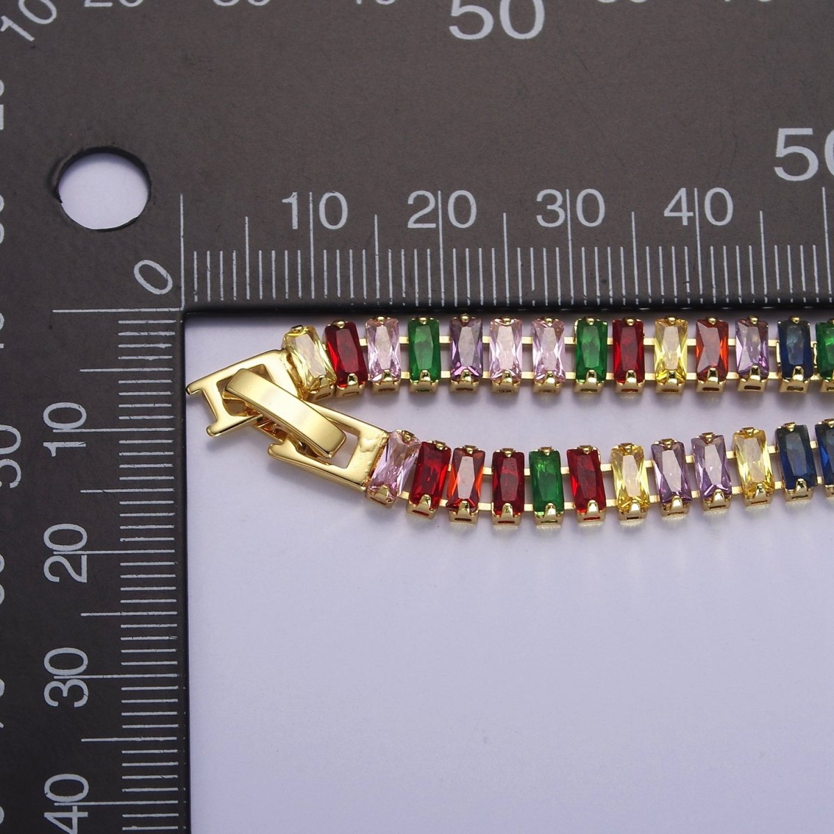Dainty Baguette Tennis Bracelet, Gold Tennis Bracelet, Cubic Zirconia Tennis Bracelet 7 inch | WA-879 WA-880 WA-881 WA-882 WA-883 WA-884 WA-885 WA-886 WA-887 Clearance Pricing