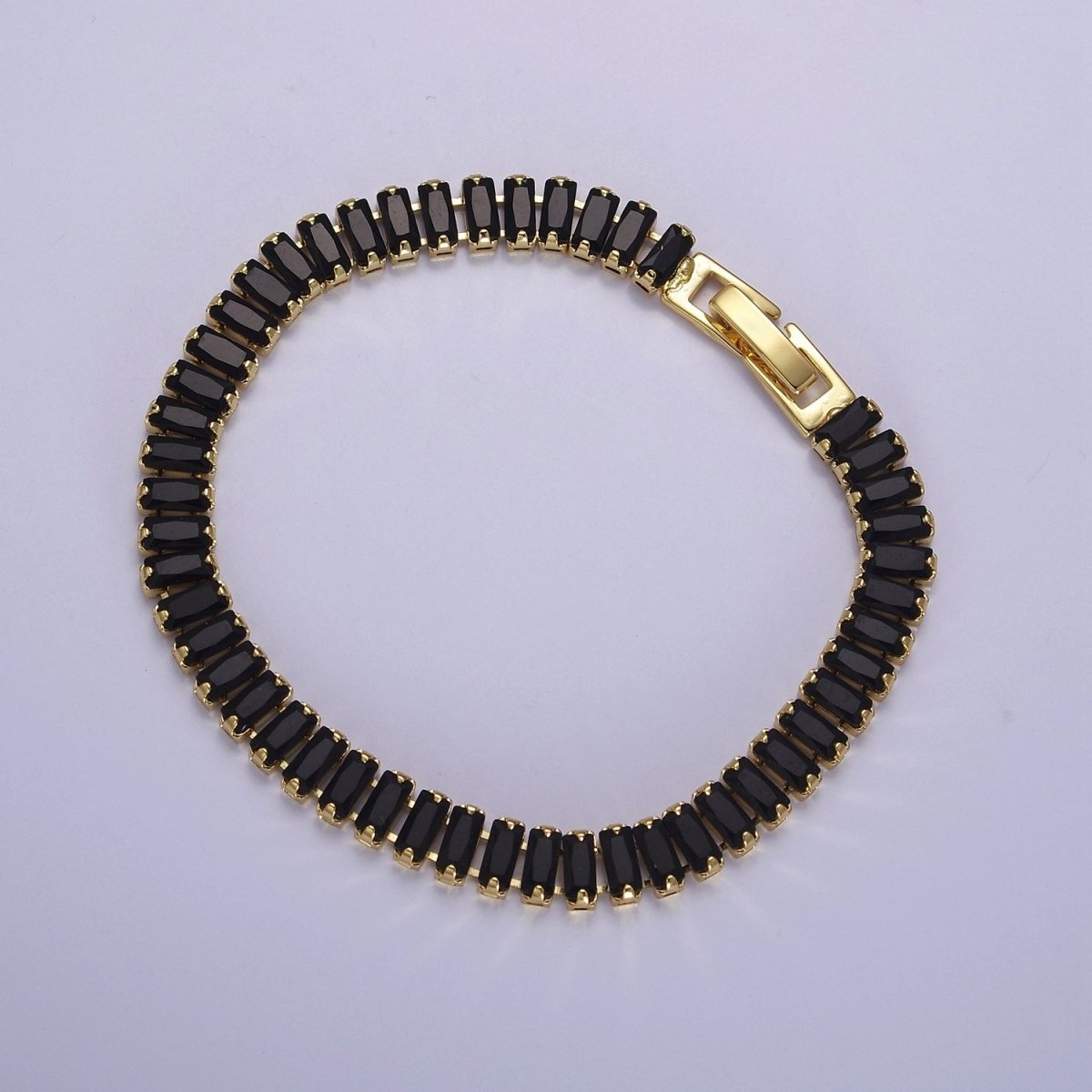 Dainty Baguette Tennis Bracelet, Gold Tennis Bracelet, Cubic Zirconia Tennis Bracelet 7 inch | WA-879 WA-880 WA-881 WA-882 WA-883 WA-884 WA-885 WA-886 WA-887 Clearance Pricing