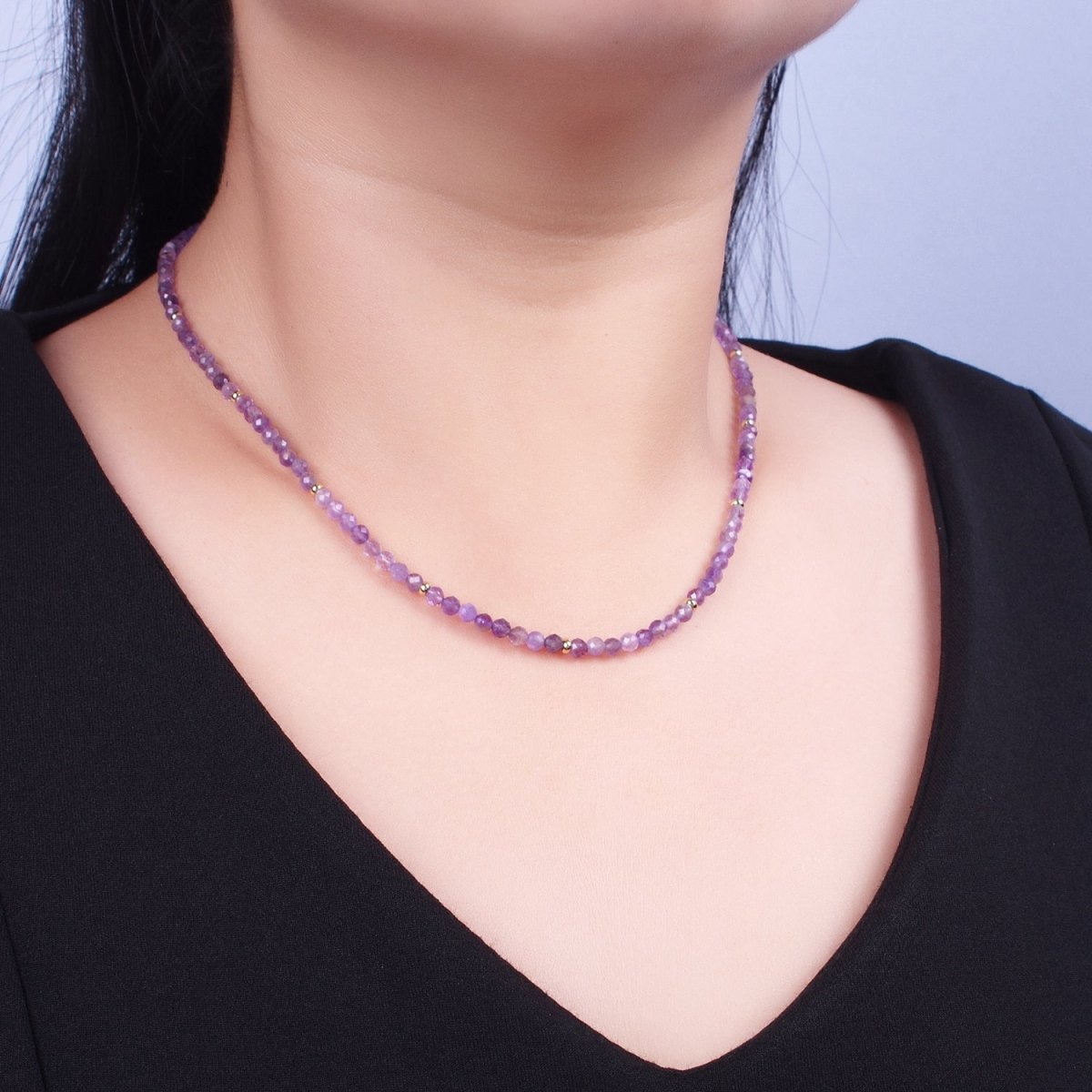 Dainty Beaded Necklace Tourmaline, Amazonite, Ruby, Amethyst, Moonstone Jewelry Handmade Jewelry | WA-1219 WA-1220 WA-1241 WA-1242 WA-1243 Clearance Pricing