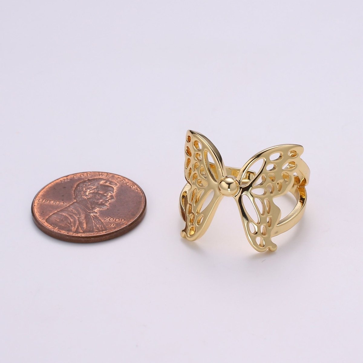 Dainty Butterfly Ring, Adjustable Gold Ring, Simple Mariposa Ring, Animal Lover Ring for Minimalist jewelry Everyday Wear R500