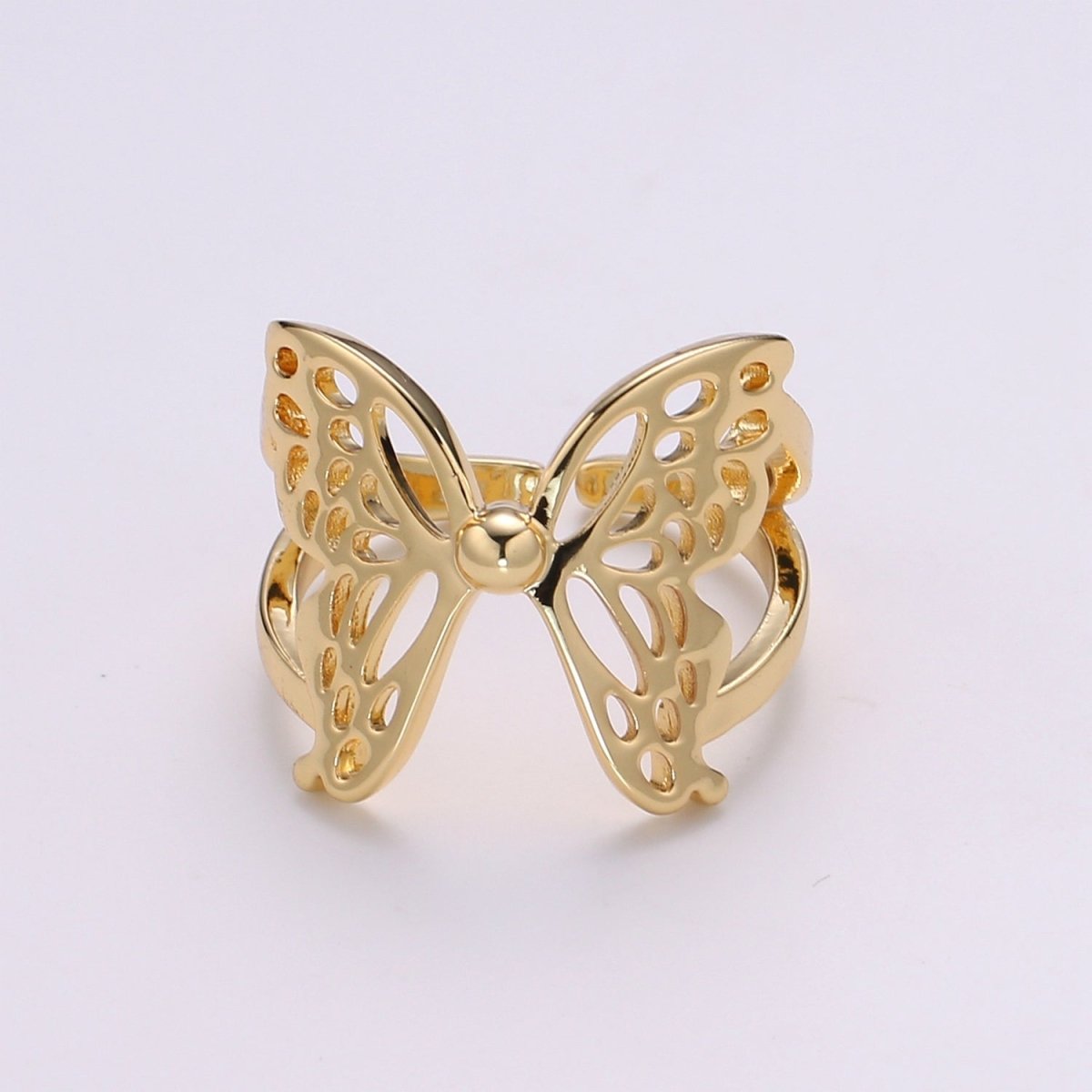Dainty Butterfly Ring, Adjustable Gold Ring, Simple Mariposa Ring, Animal Lover Ring for Minimalist jewelry Everyday Wear R500