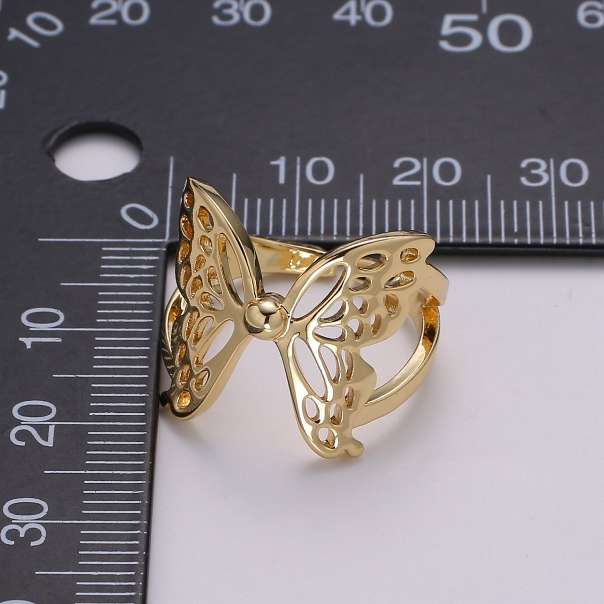 Dainty Butterfly Ring, Adjustable Gold Ring, Simple Mariposa Ring, Animal Lover Ring for Minimalist jewelry Everyday Wear R500