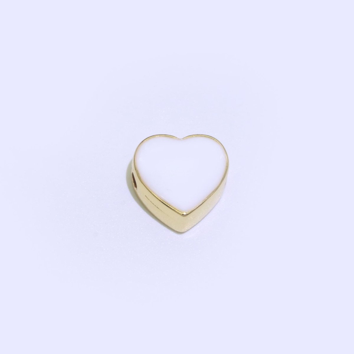 Dainty Colorful Heart Spacer Beads, Green Black Pink Yellow White Teal Heart beads for Necklace Bracelet Component 10mm Beads B-588 to B-591