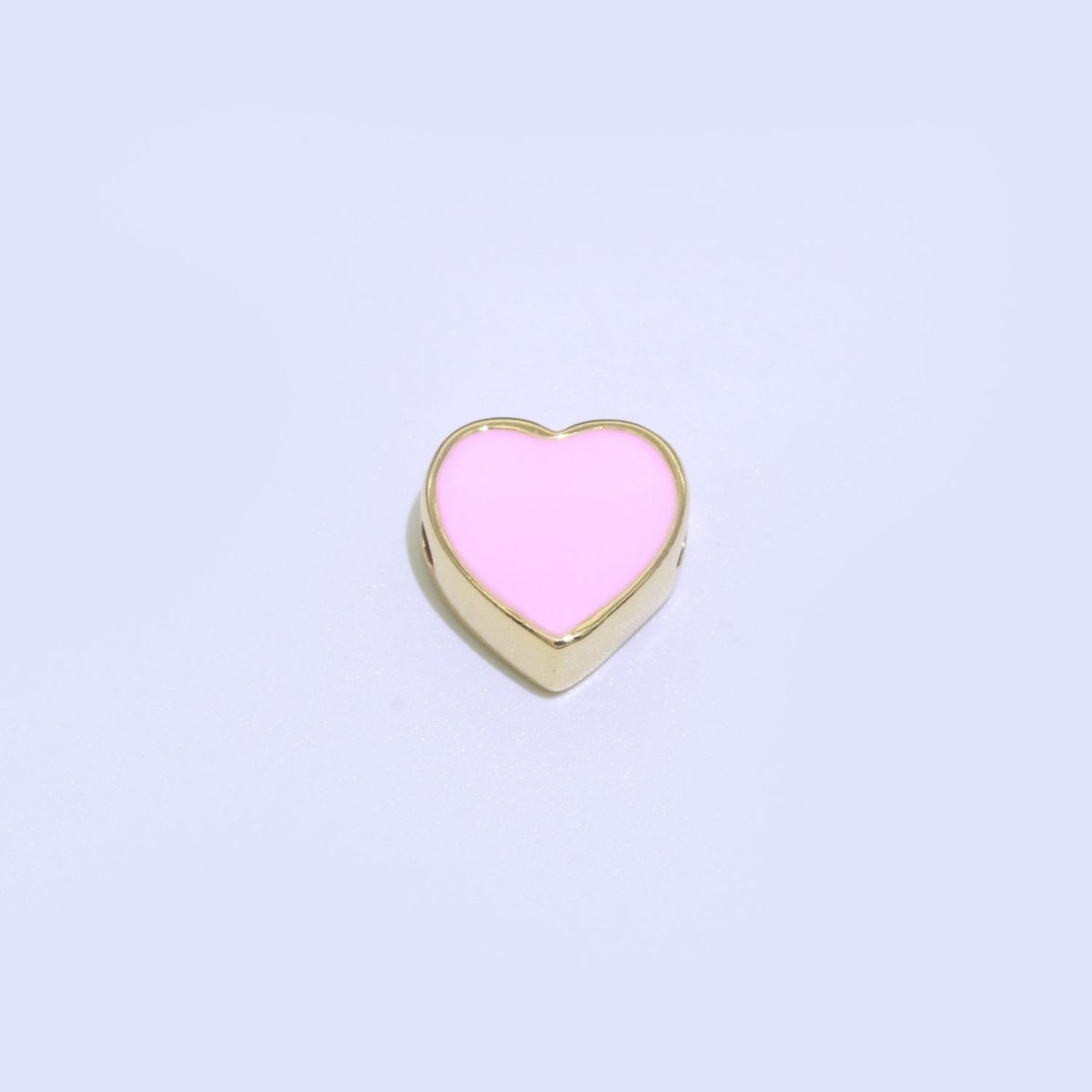 Dainty Colorful Heart Spacer Beads, Green Black Pink Yellow White Teal Heart beads for Necklace Bracelet Component 10mm Beads B-588 to B-591