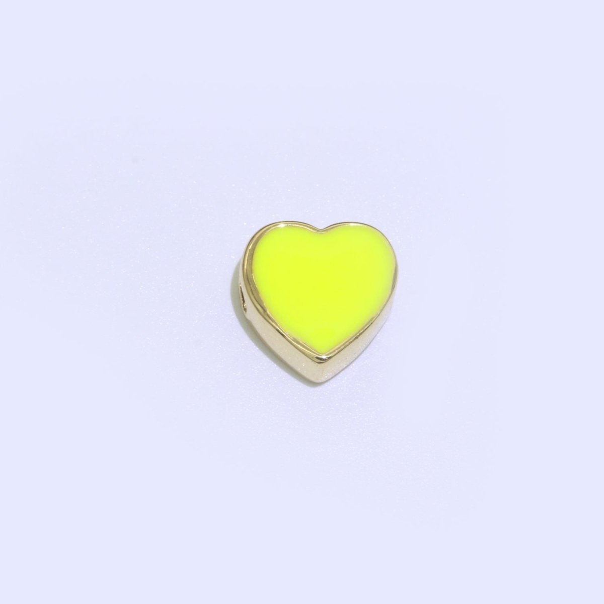 Dainty Colorful Heart Spacer Beads, Green Black Pink Yellow White Teal Heart beads for Necklace Bracelet Component 10mm Beads B-588 to B-591