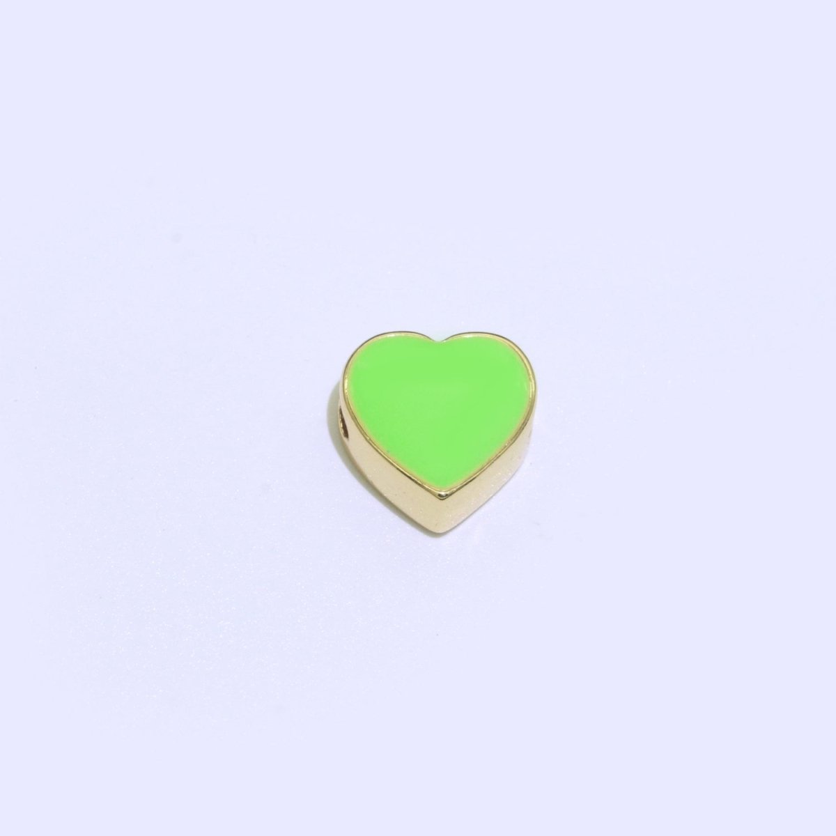 Dainty Colorful Heart Spacer Beads, Green Black Pink Yellow White Teal Heart beads for Necklace Bracelet Component 10mm Beads B-588 to B-591
