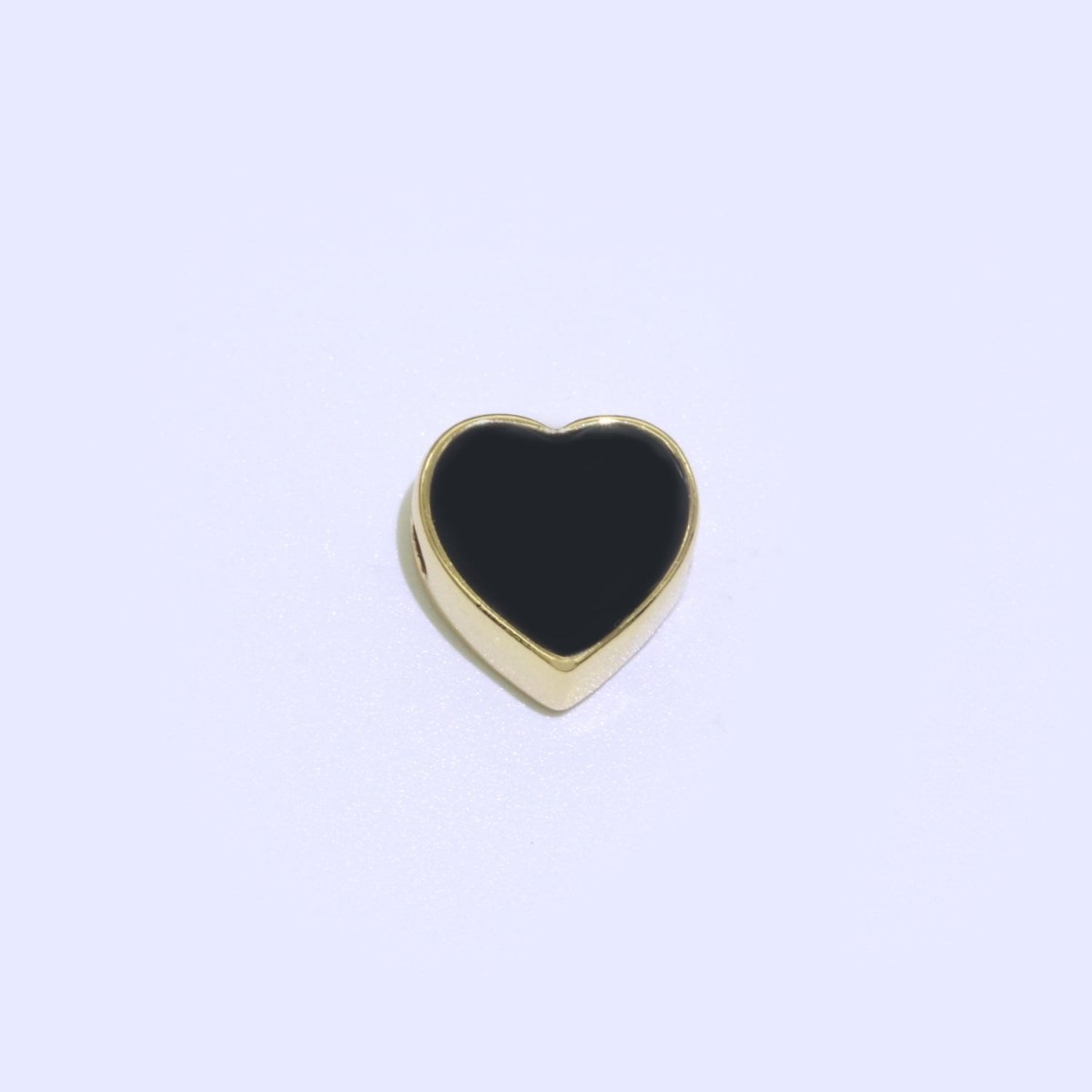 Dainty Colorful Heart Spacer Beads, Green Black Pink Yellow White Teal Heart beads for Necklace Bracelet Component 10mm Beads B-588 to B-591