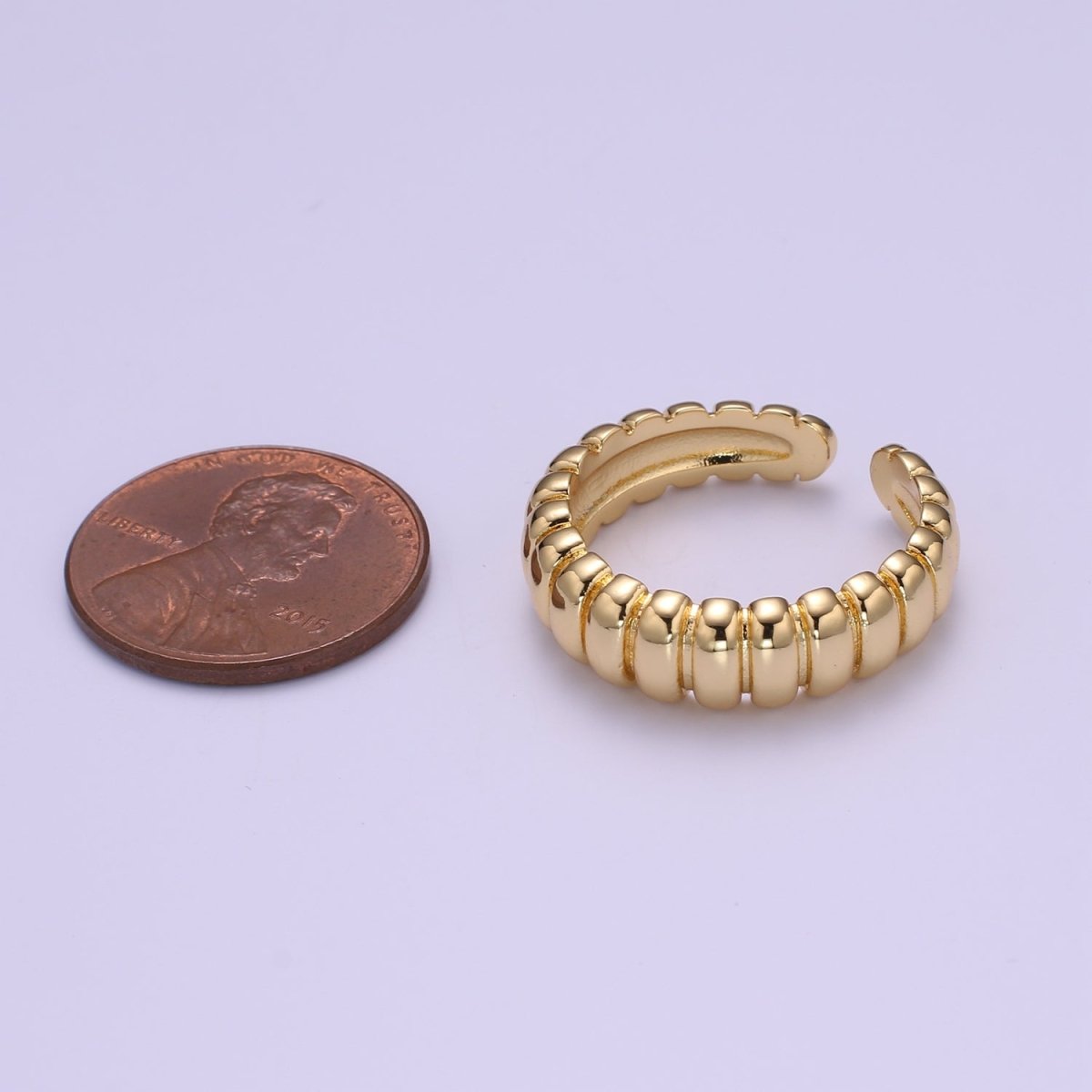Dainty Croissant Ring Gold Filled over Brass Chunky Ring O-959