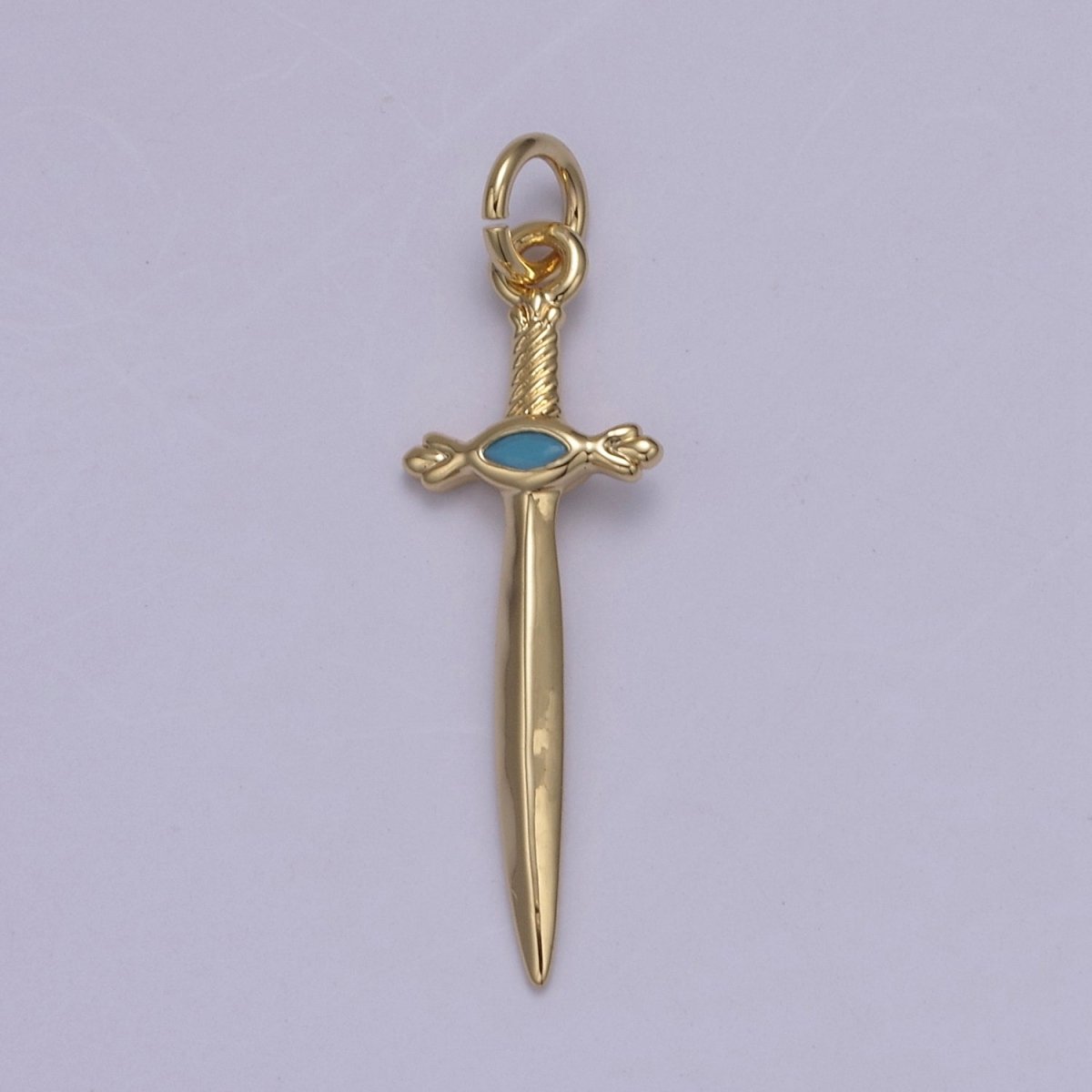 Dainty Dagger Pendant, CZ Sword Knife pendant for Bracelet Earring Necklace 24k Gold Filled Jewelry N-811 - N-814